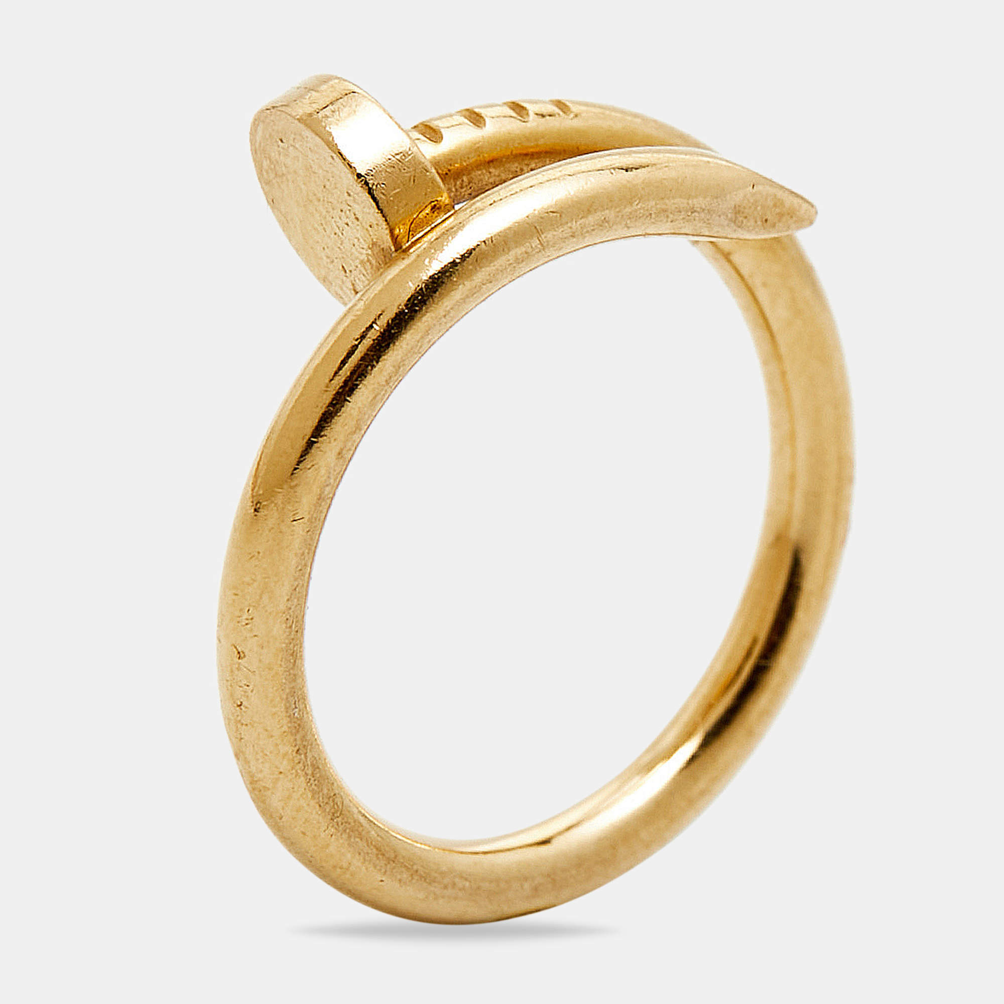 Pre Owned Cartier Juste Un Clou 18K Yellow Gold Ring Size 58