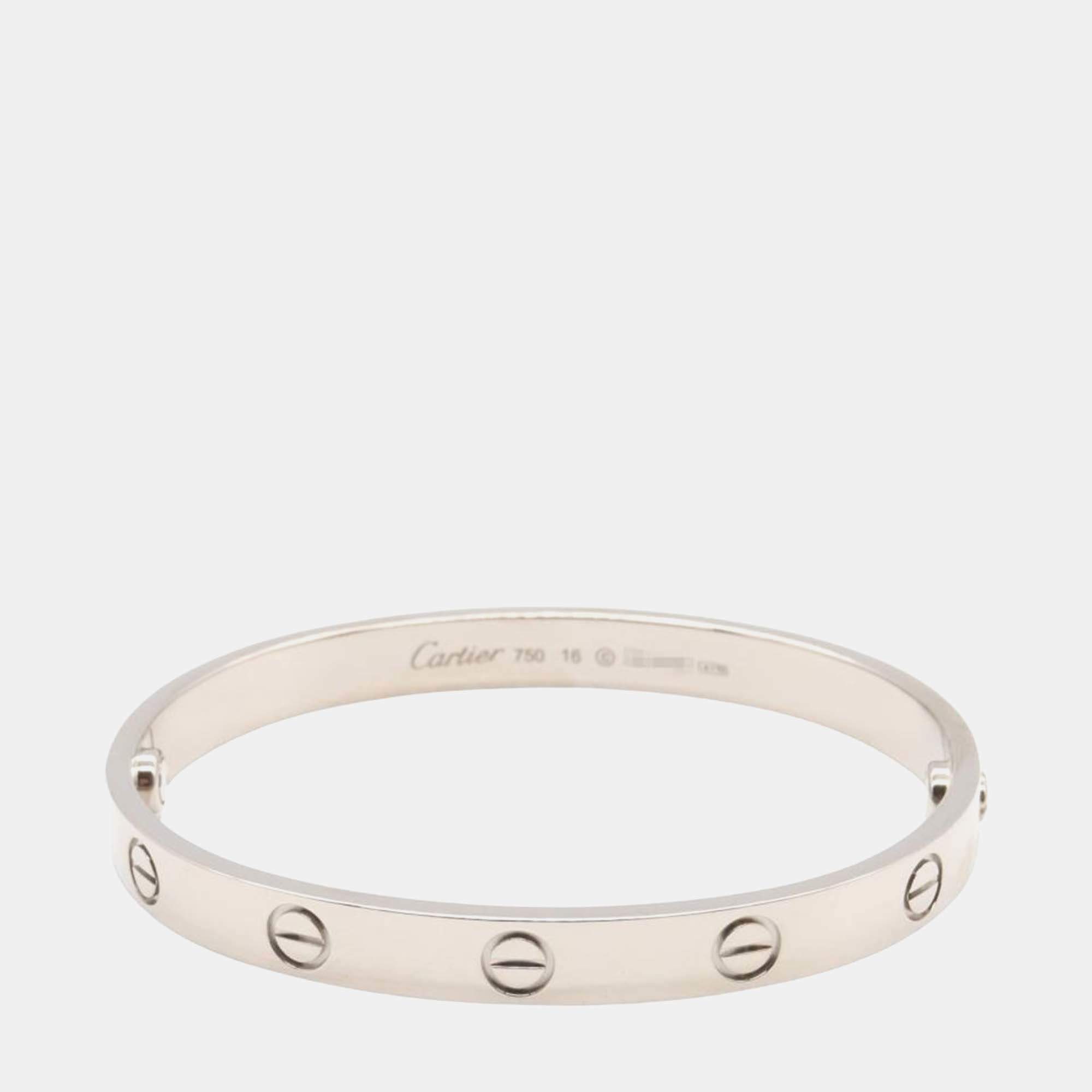 Pre Owned Cartier Love 18K White Gold Bangle Bracelet