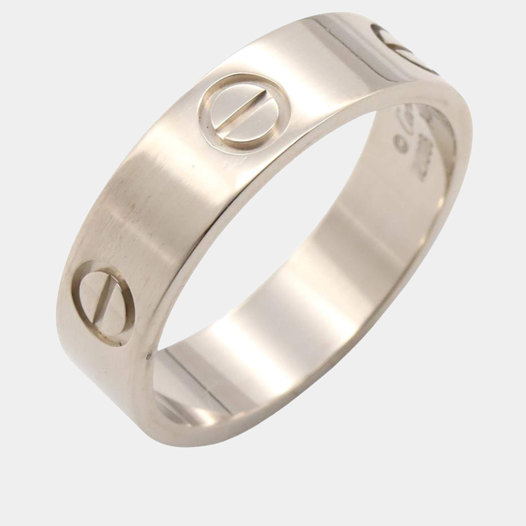 Pre Owned Cartier Love 18K White Gold Band Ring EU 58