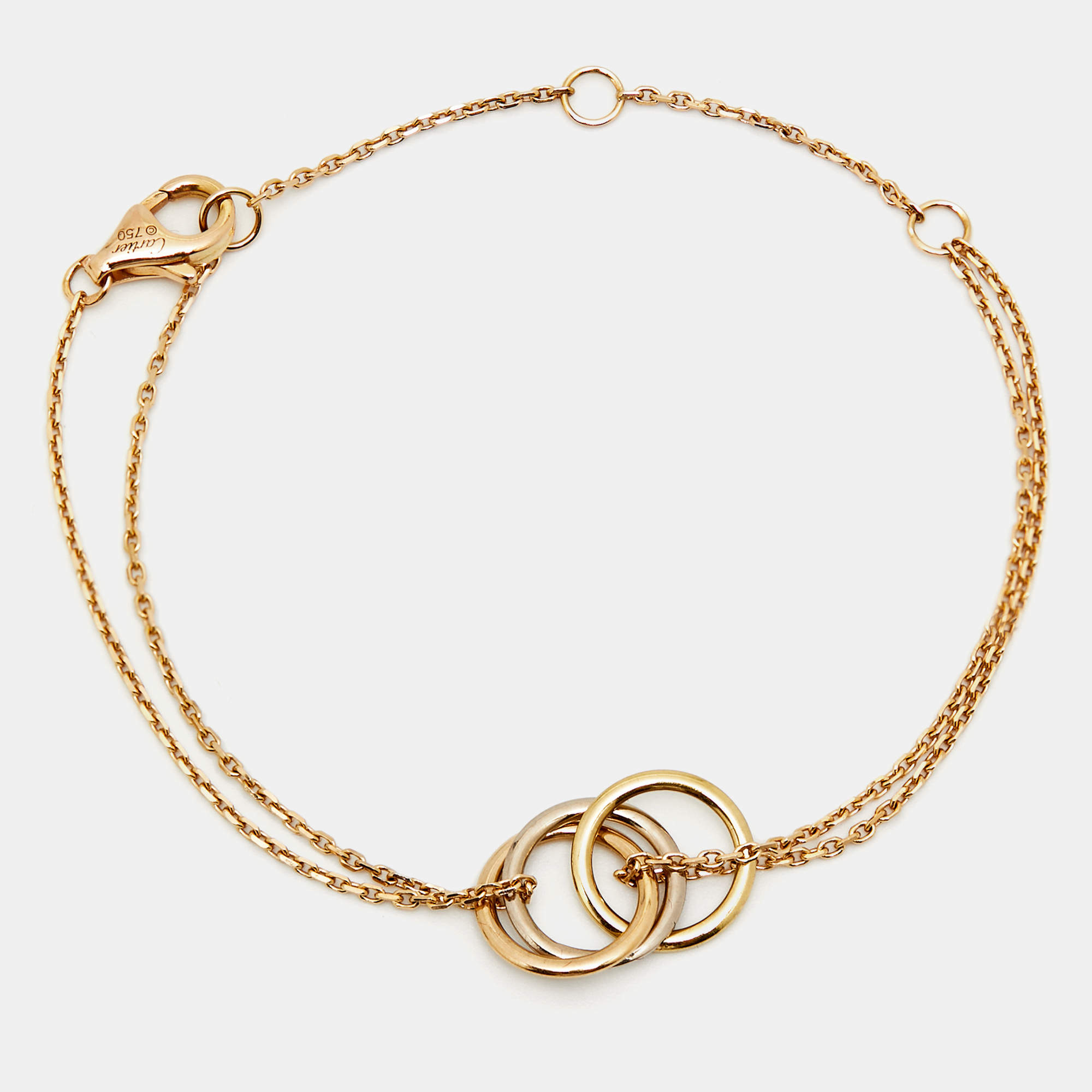Pre Owned Cartier Trinity on Chain 18k Three Tone Gold Bracelet