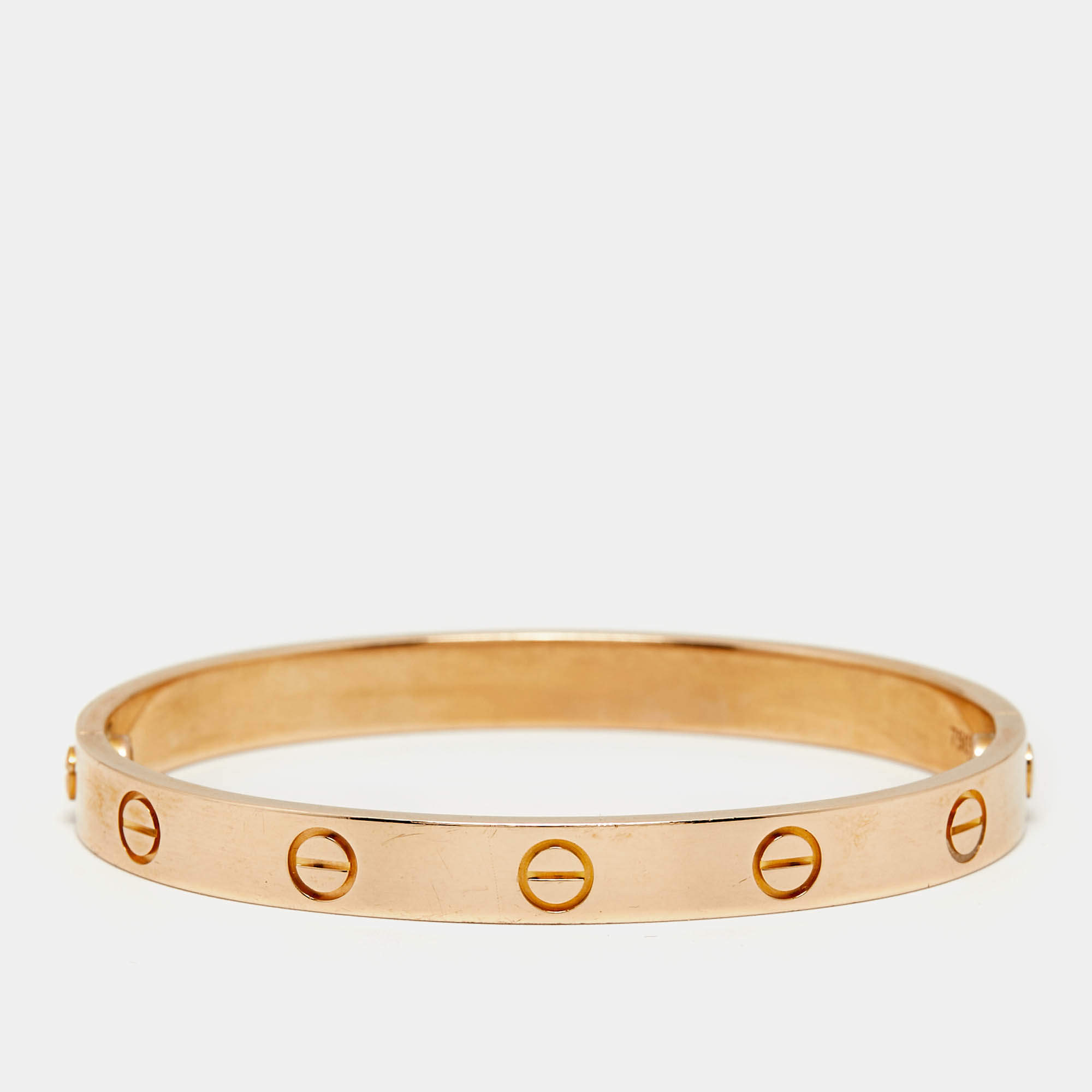 Pre Owned Cartier Love 18k Rose Gold Classic Model Bracelet 16 