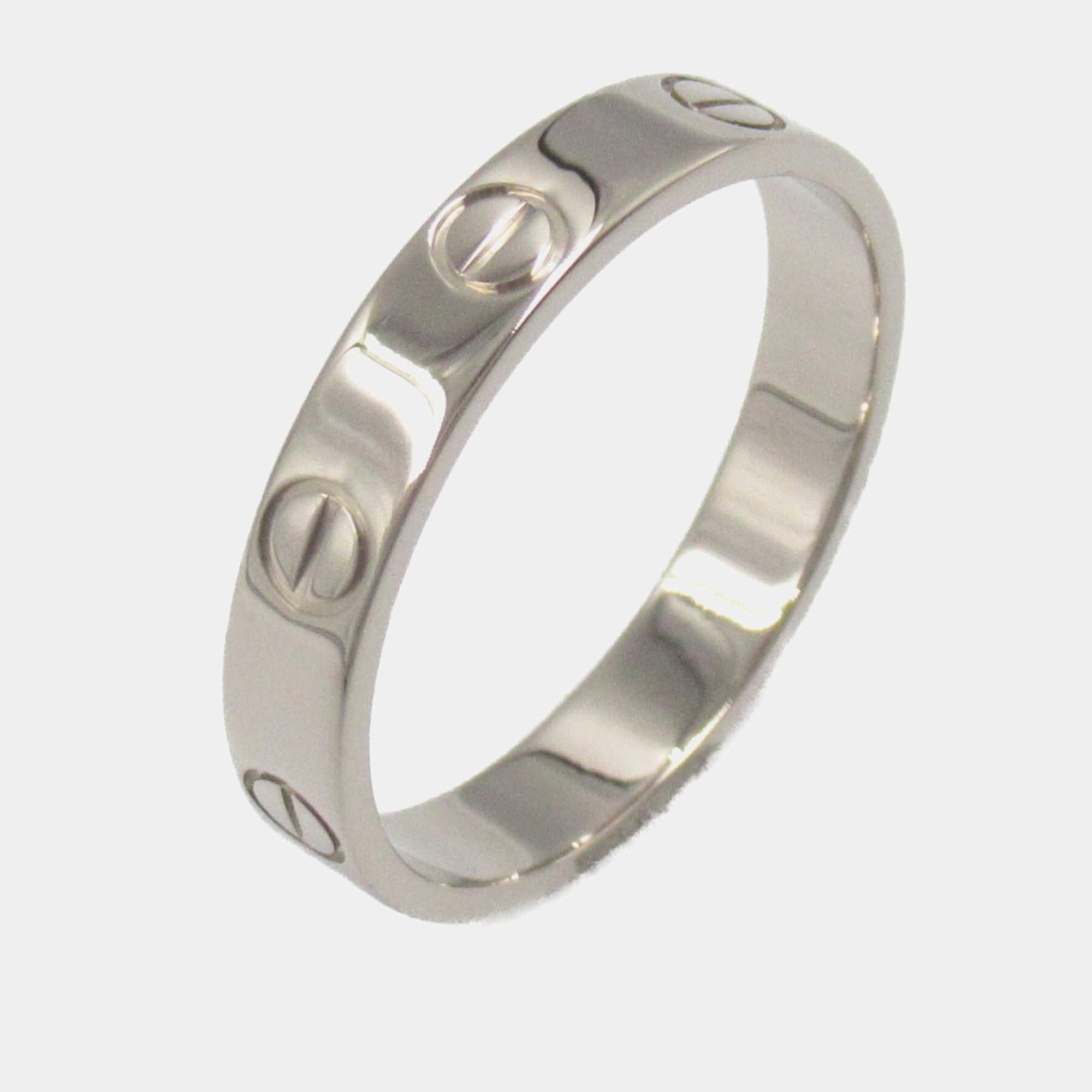 Pre Owned Cartier Love 18K White Gold Band Ring EU 55