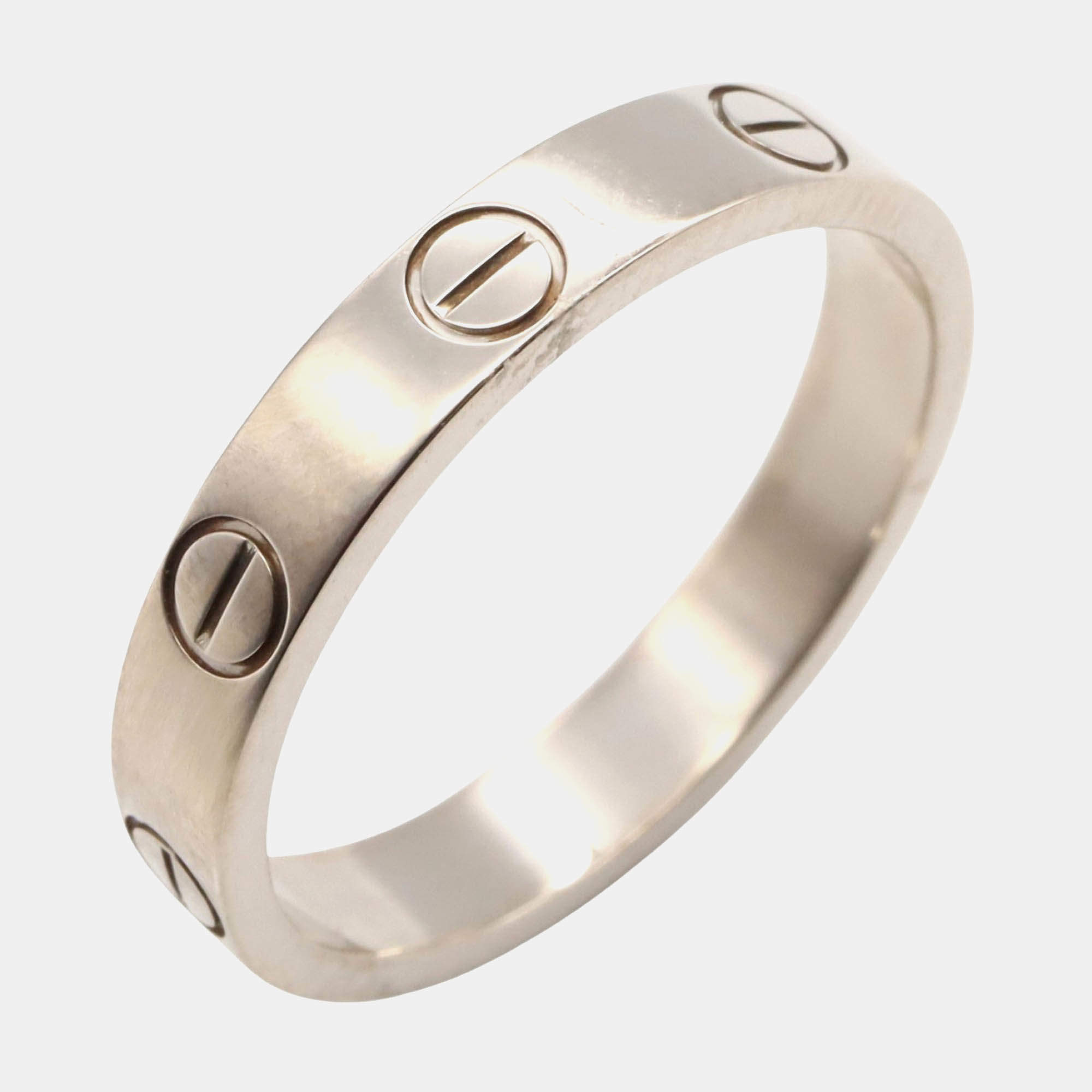 Pre Owned Cartier Love 18K White Gold Band Ring EU 53