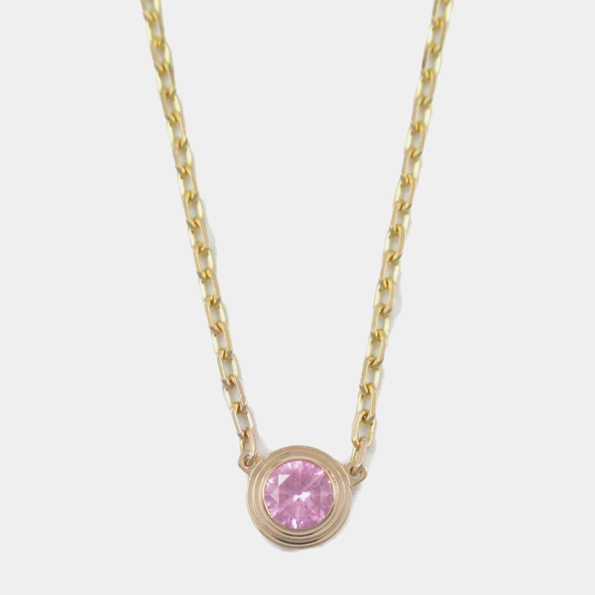 Pre Owned Cartier D'amour Pink Sapphire 18K Rose Gold Necklace
