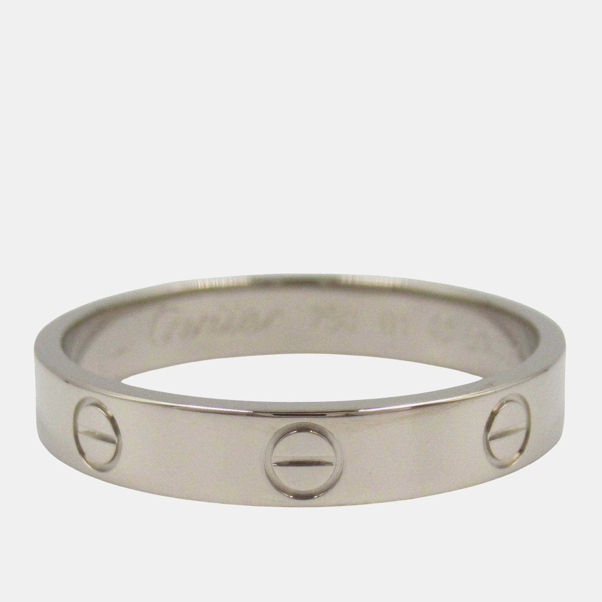 Pre Owned Cartier Love 18K White Gold Band Ring EU 61