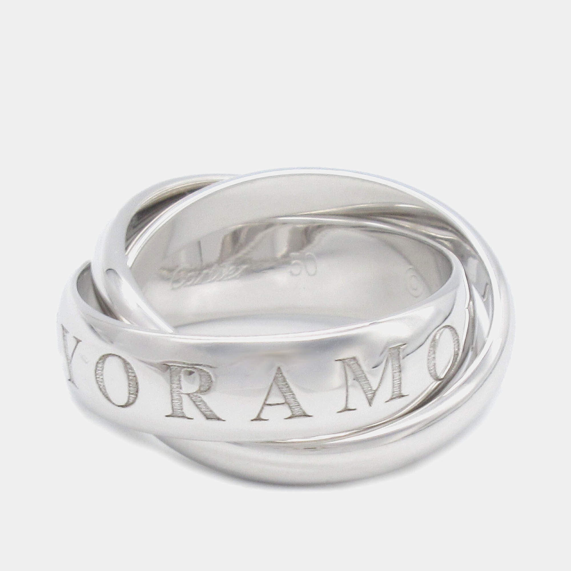 Pre Owned Cartier Trinity 18K White Gold Band Ring EU 50