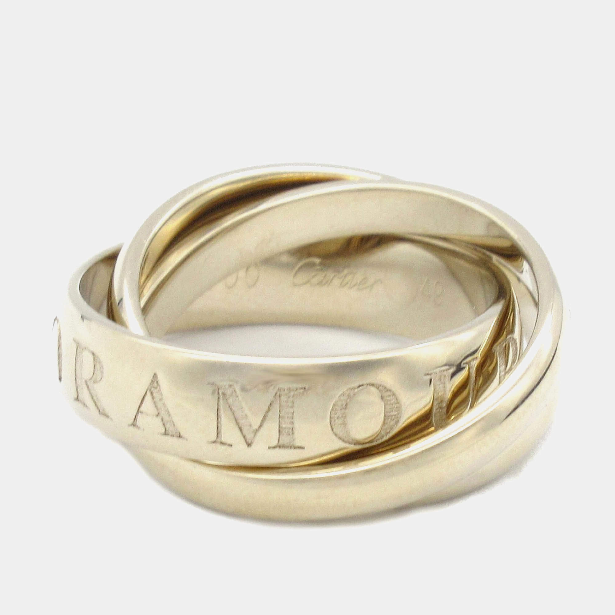Pre Owned Cartier Trinity 18K White Gold Band Ring EU 49