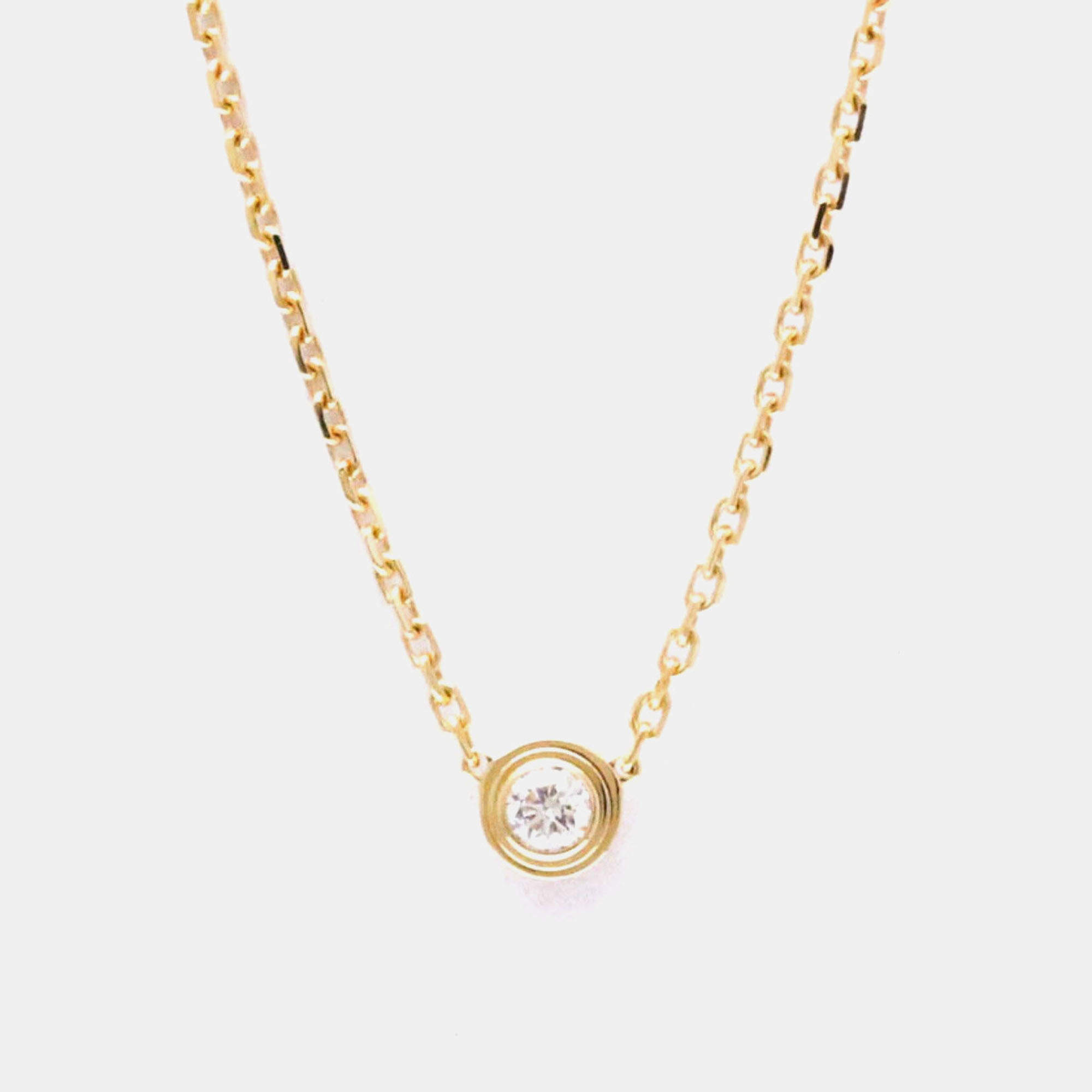 Pre Owned Cartier D'amour 18K Pink Gold Diamond Necklace