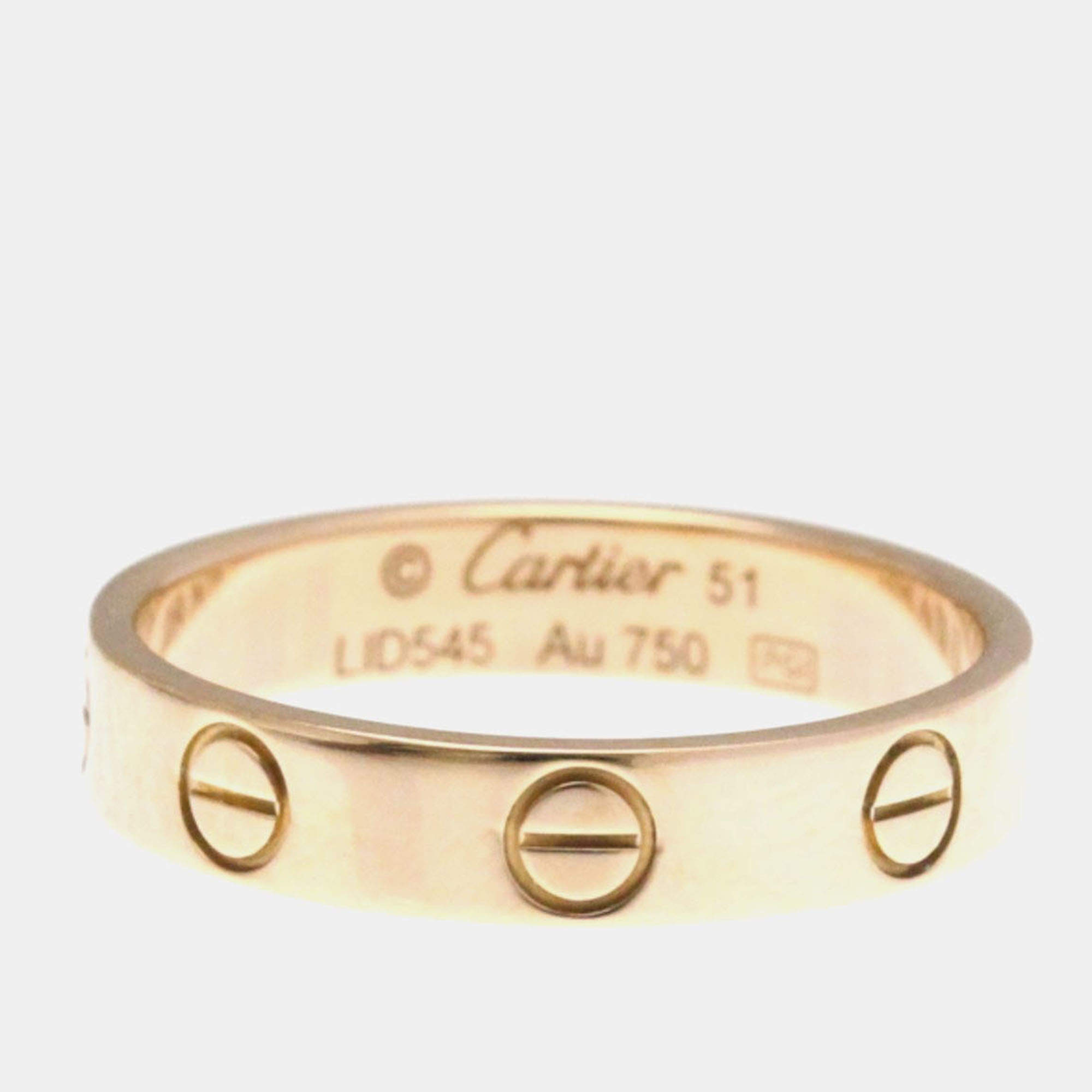 Pre Owned Cartier Love 18K Rose Gold Ring EU 51