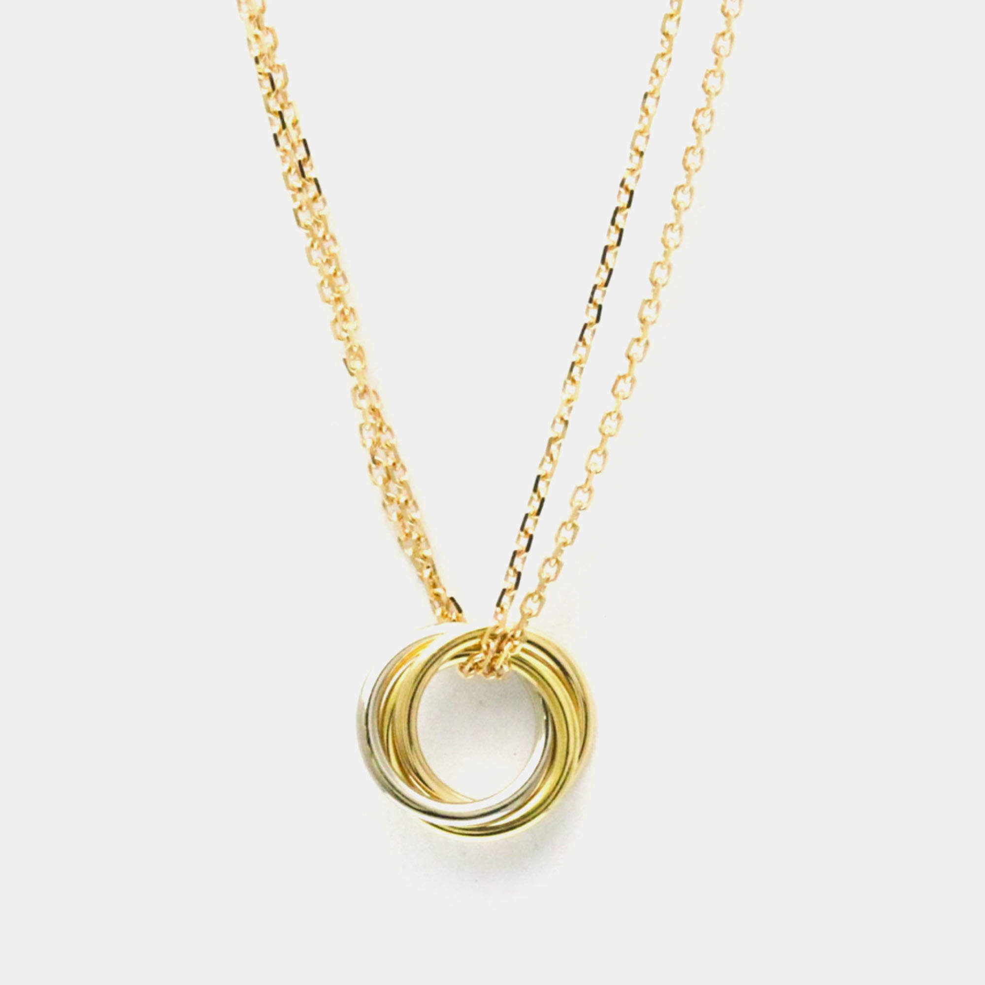 Pre Owned Cartier Sweet Trinity 18K Yellow, Rose, White Gold Necklace