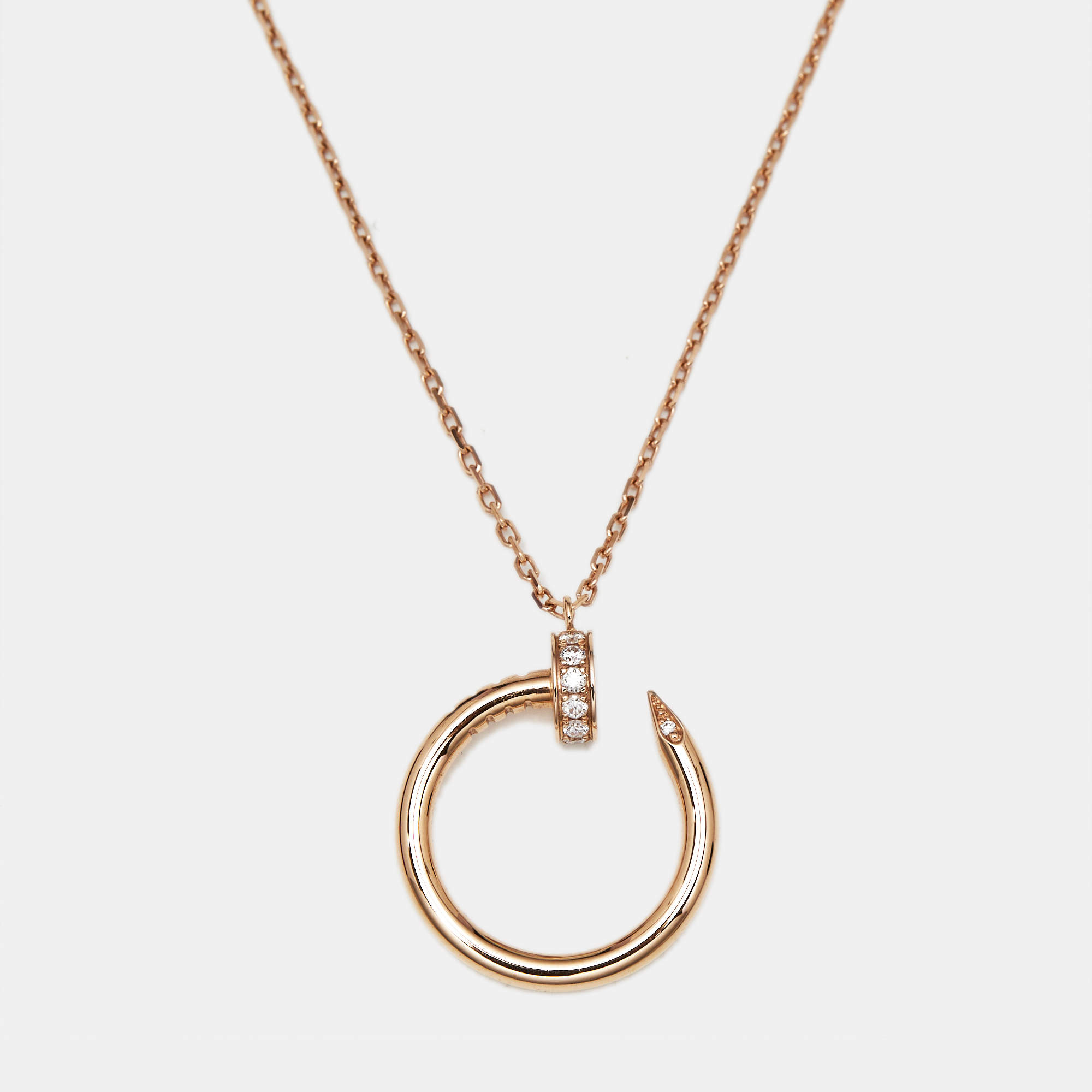 مملوكة مسبقًا Cartier Juste Un Clou Diamond 18k Rose Gold Necklace