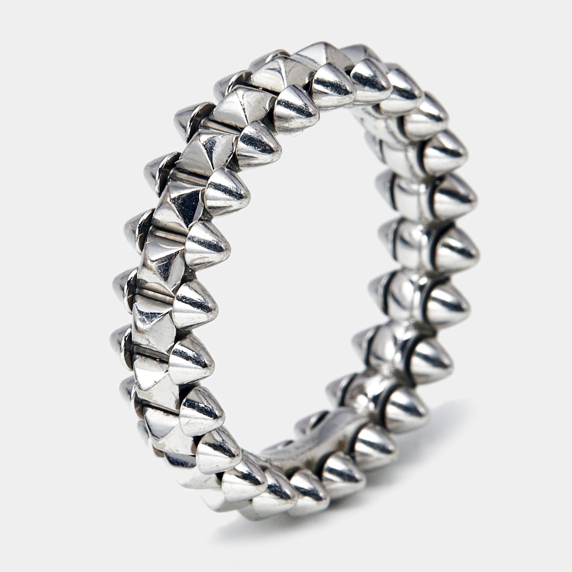 Pre Owned Cartier Clash de Cartier 18k White Gold Small Model Ring Size 56