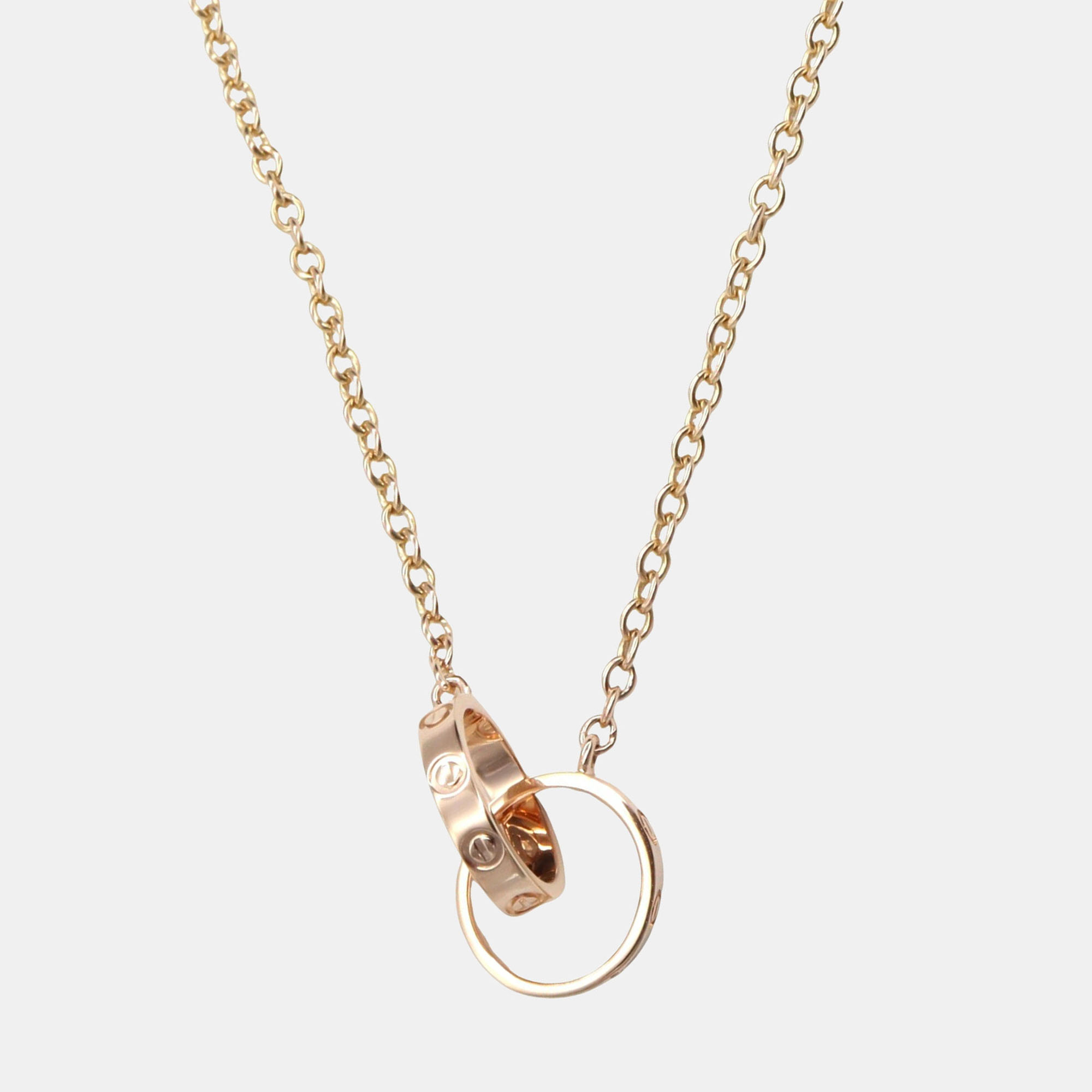 Pre Owned Cartier Love Interlocking 18K Rose Gold Necklace