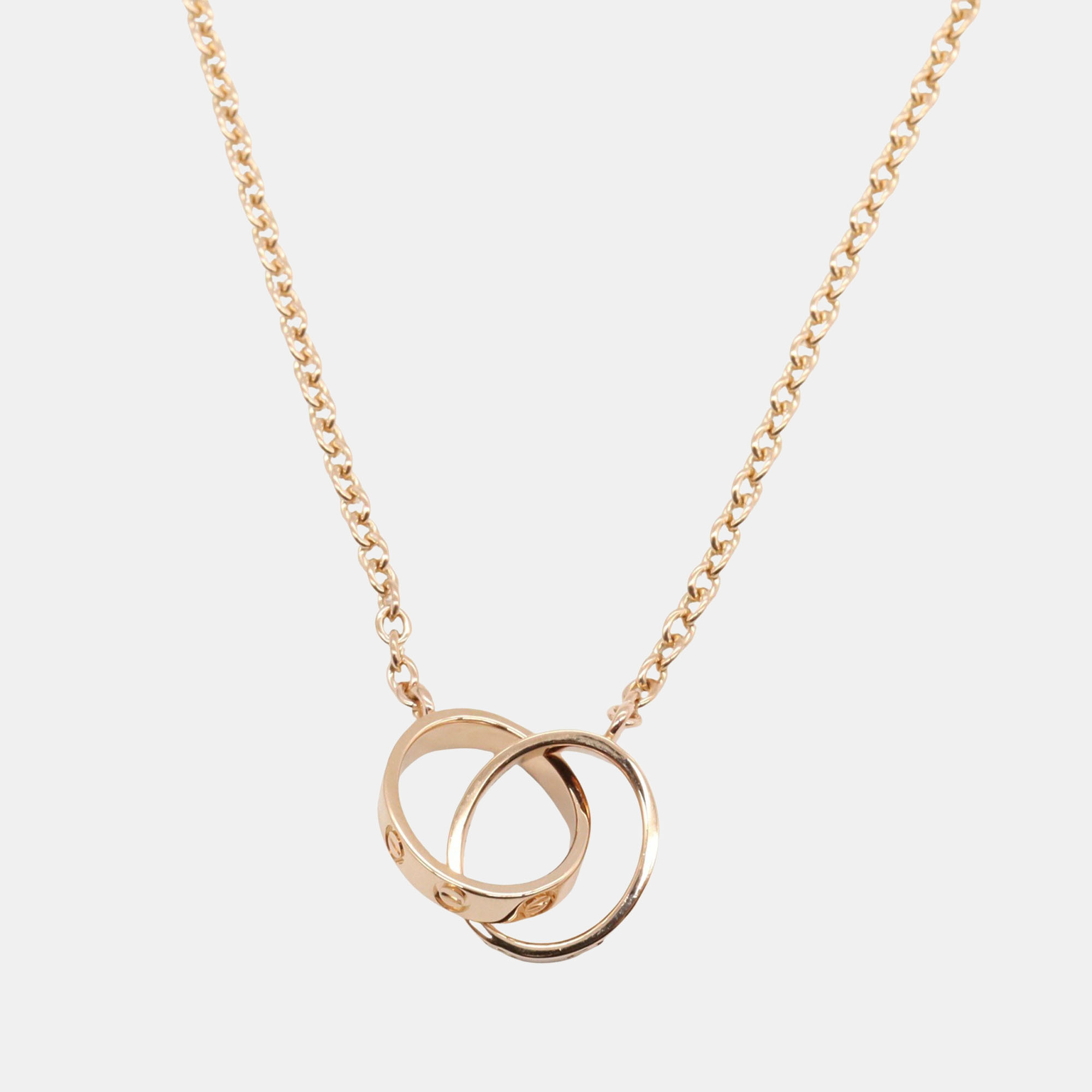 Pre Owned Cartier Love Interlocking 18K Rose Gold Necklace
