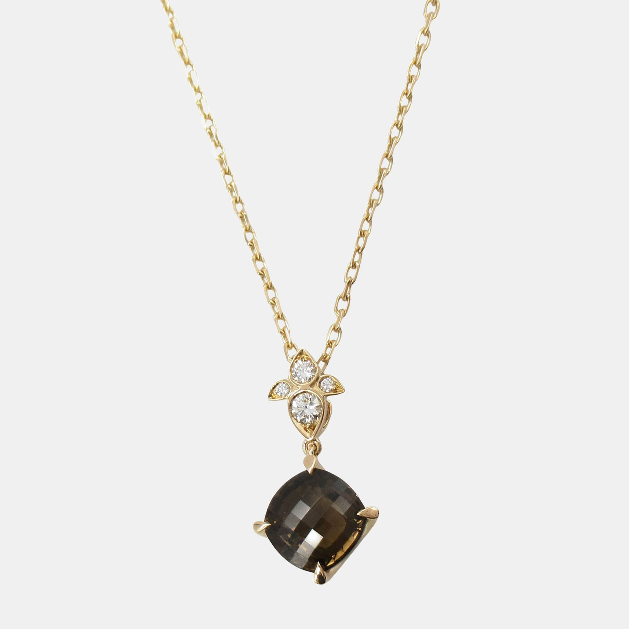 Pre Owned Cartier 18K Rose Gold Quartz And Diamond Necklace