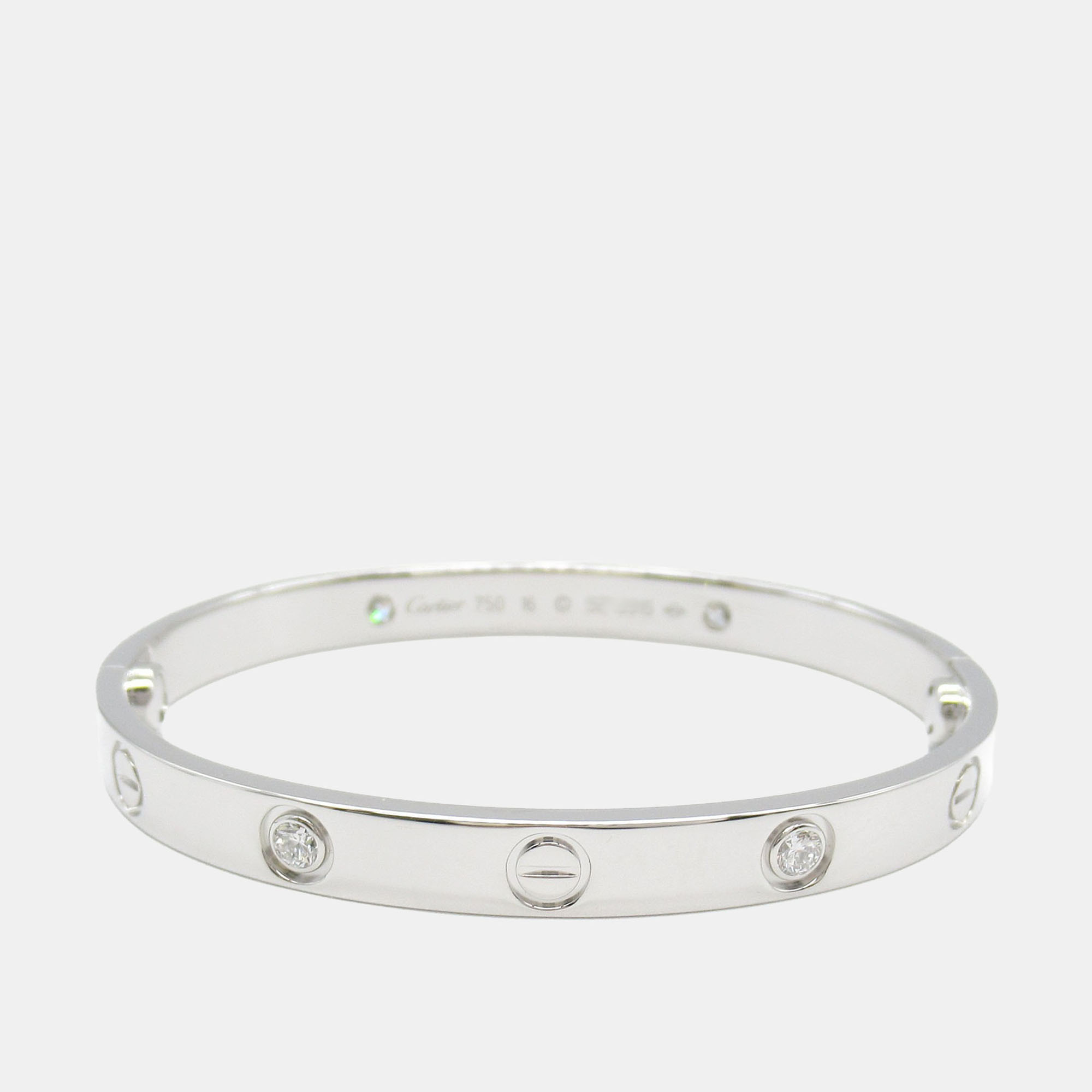 Pre Owned Cartier Love 18K White Gold, Diamond Bracelet