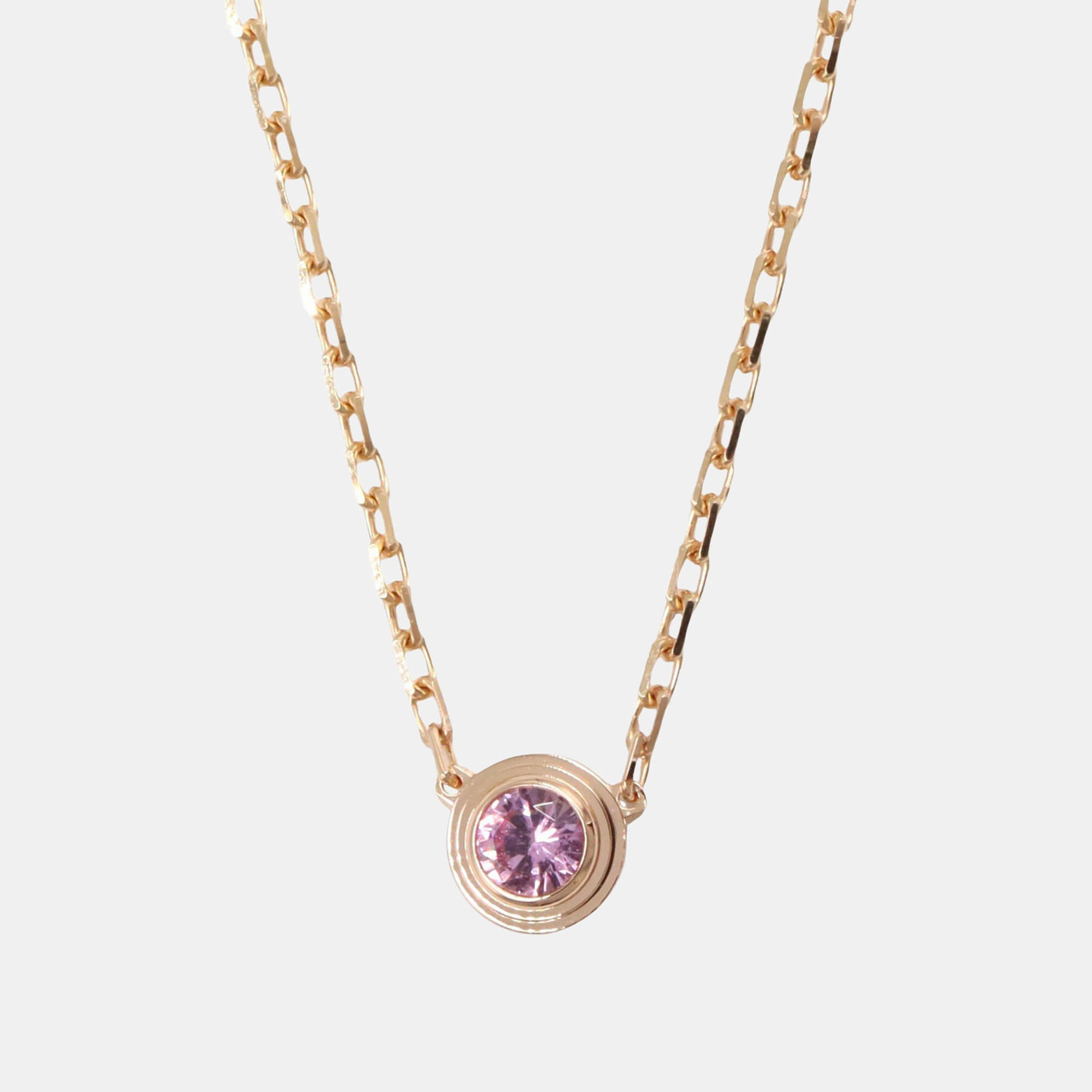 Pre Owned Cartier D'Amour 18K Rose Gold Sapphire Necklace