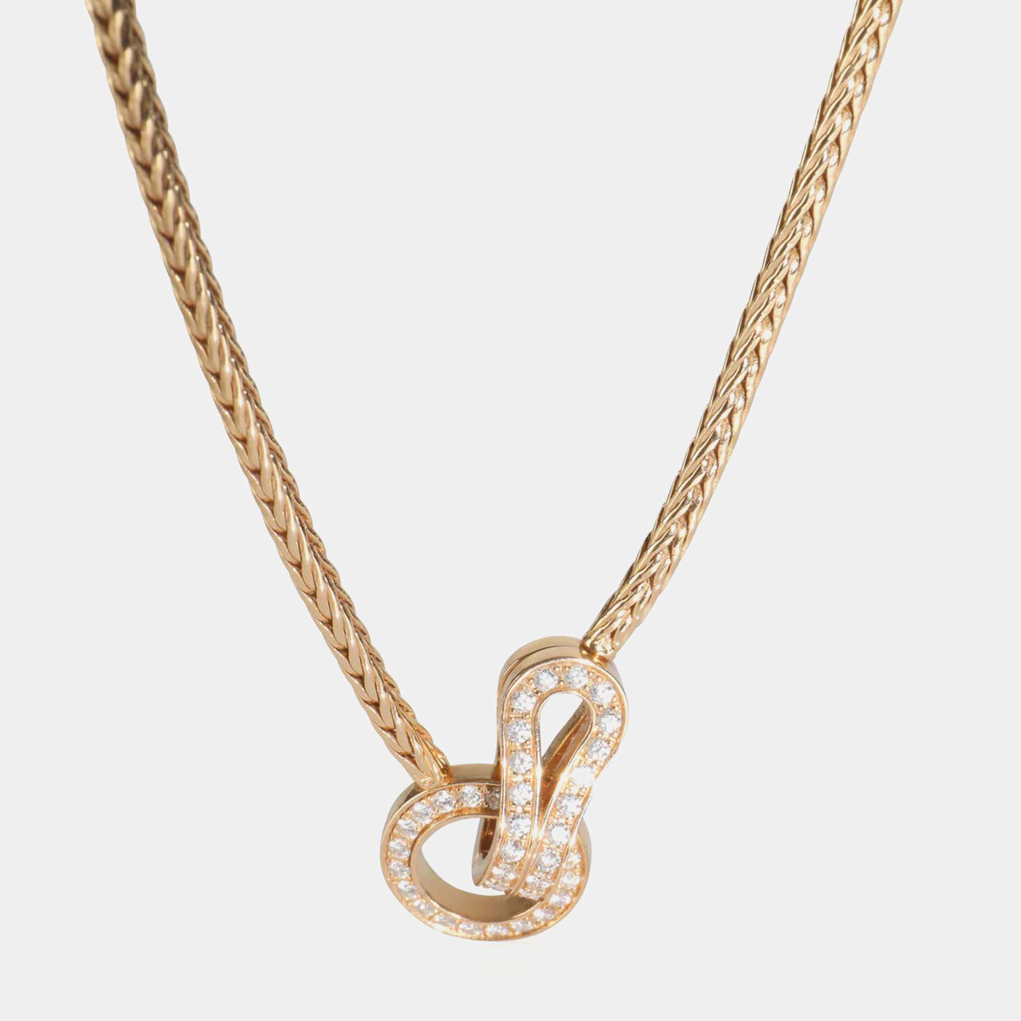 Pre Owned Cartier Agrafe 18K Rose Gold and Diamond Necklace