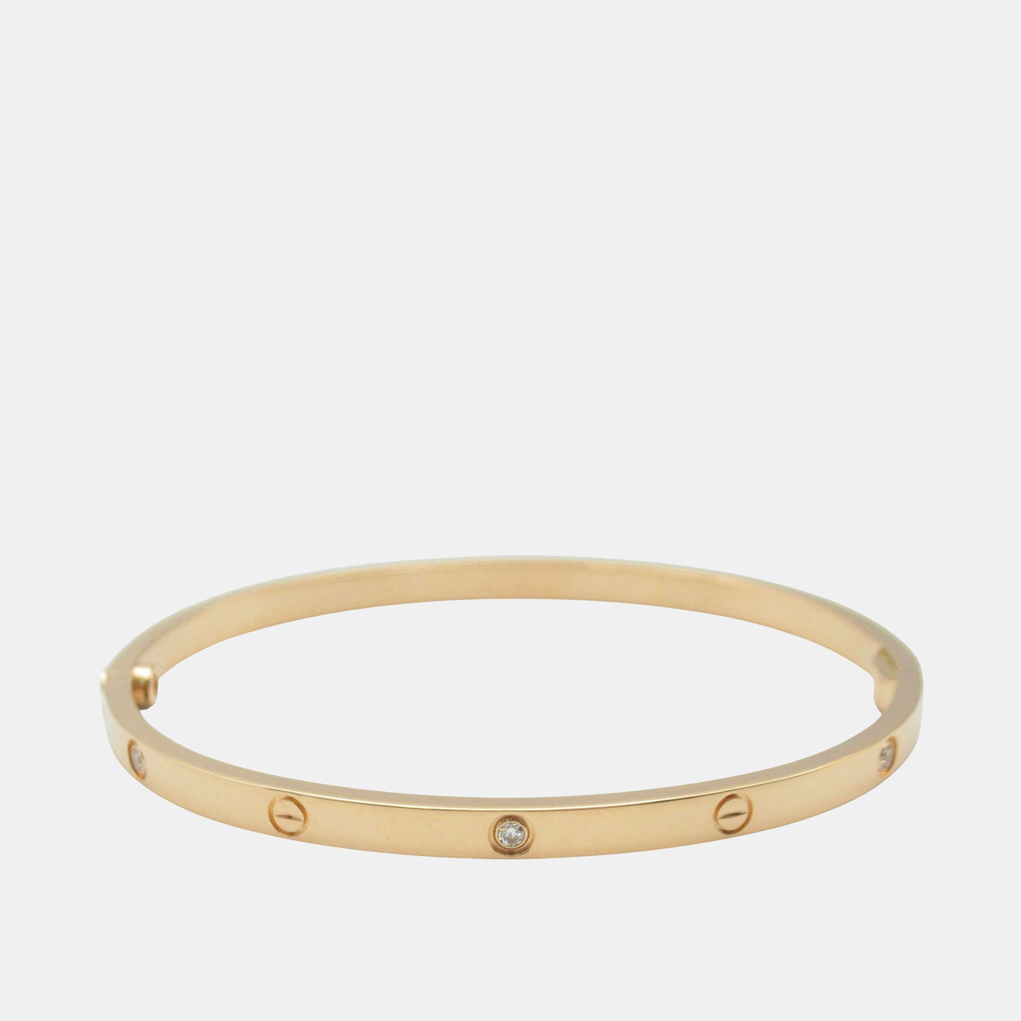 Pre Owned Cartier Love 18K Rose Gold Diamond Bracelet