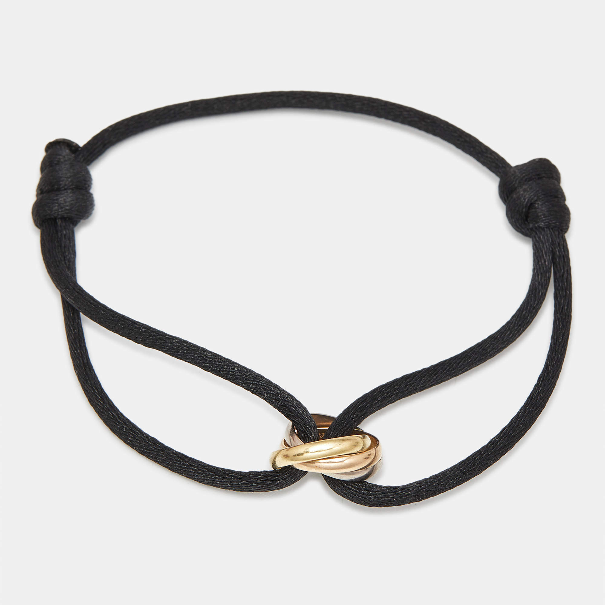 Pre Owned Cartier Trinity 18k Three Tone Gold Cord Bracelet