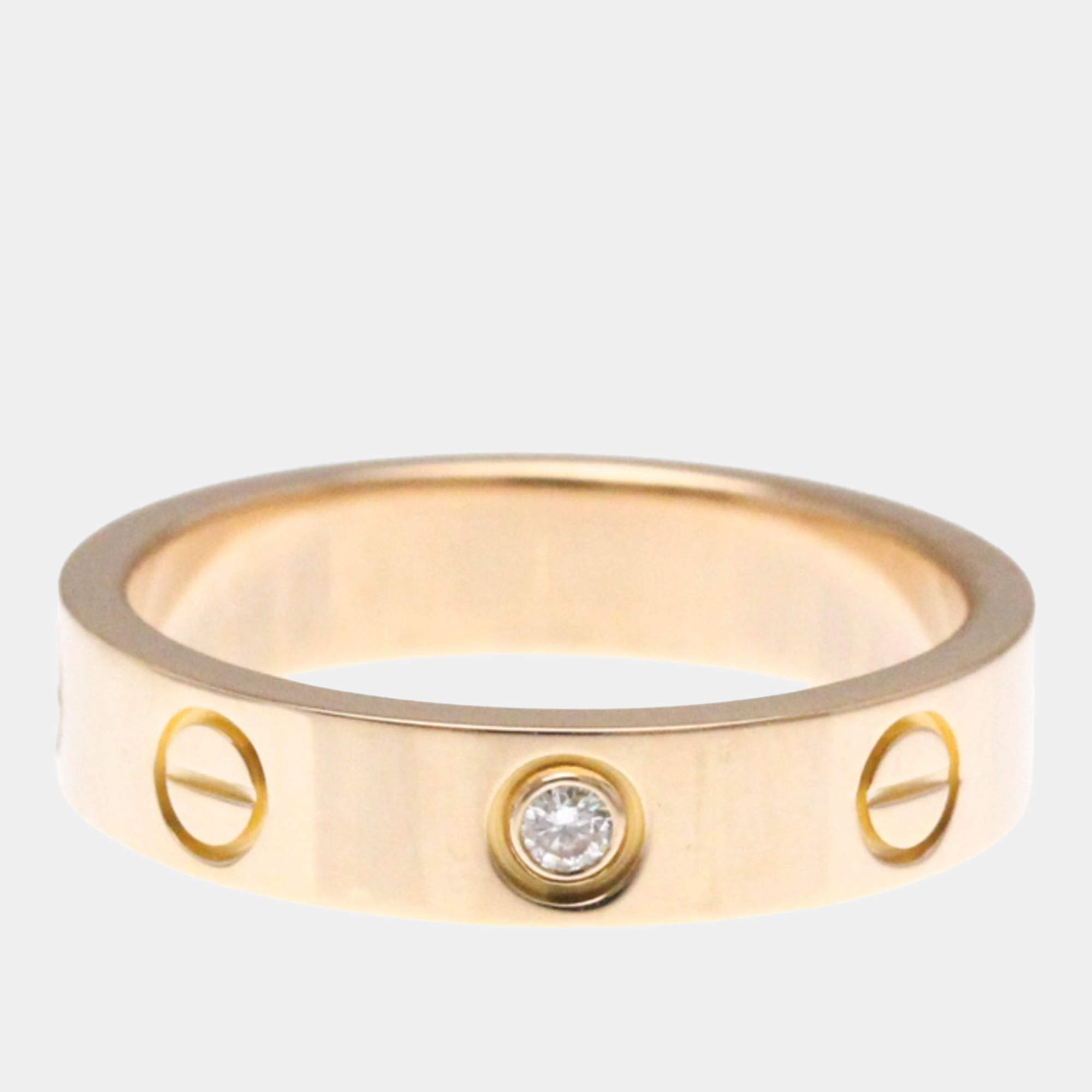 Pre Owned Cartier Love 18K Rose Gold, Diamond Ring  EU 49