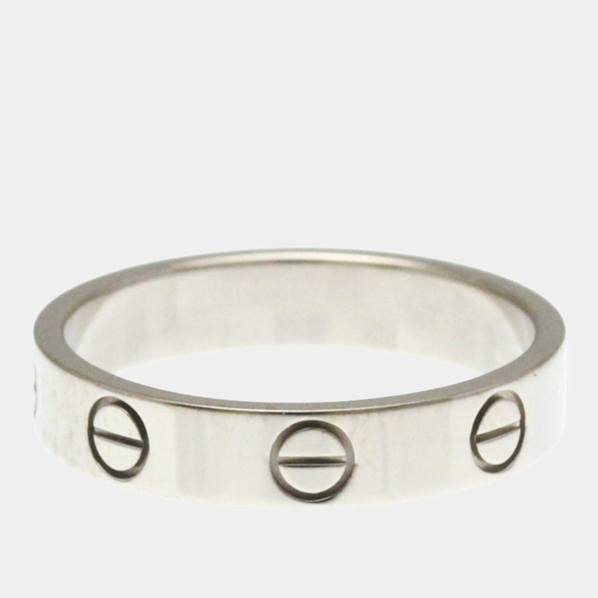 Pre Owned Cartier Love 18K White Gold Ring EU 51