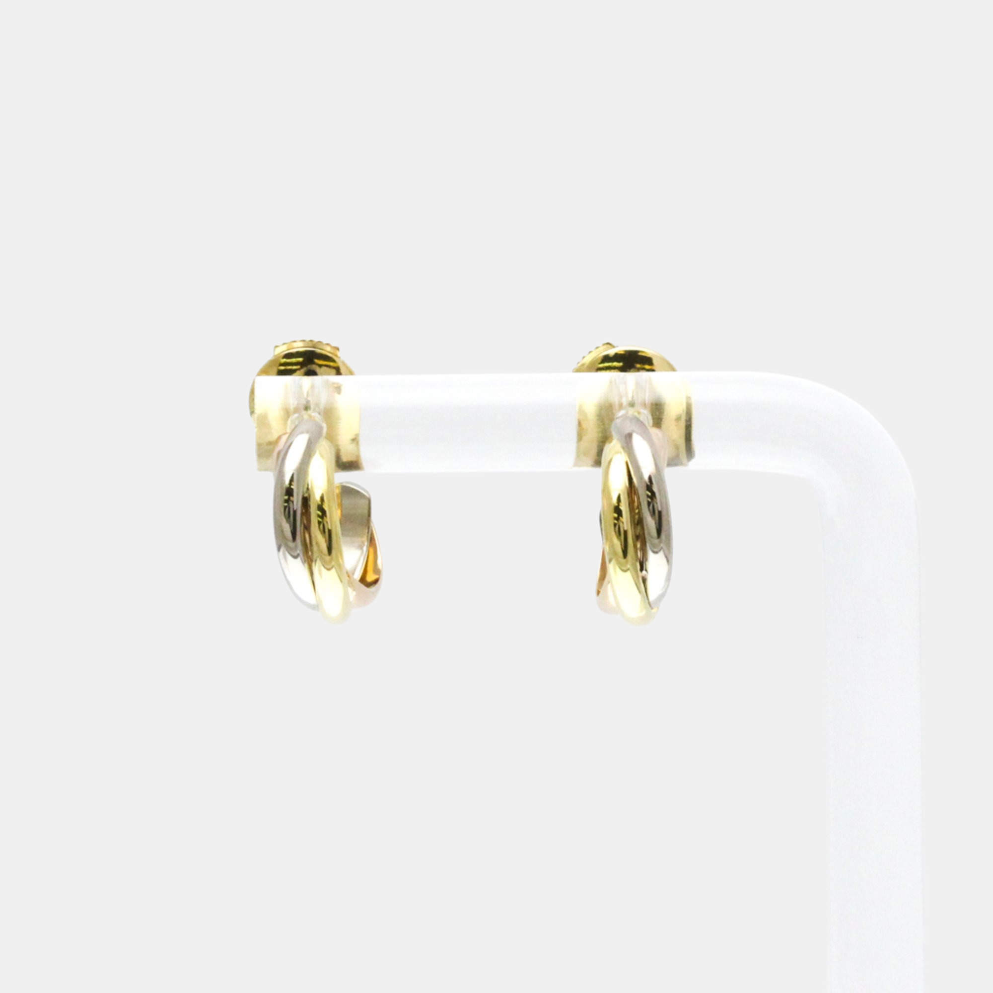 Pre Owned Cartier Trinity18K  Yellow, Rose, White Gold Earrings