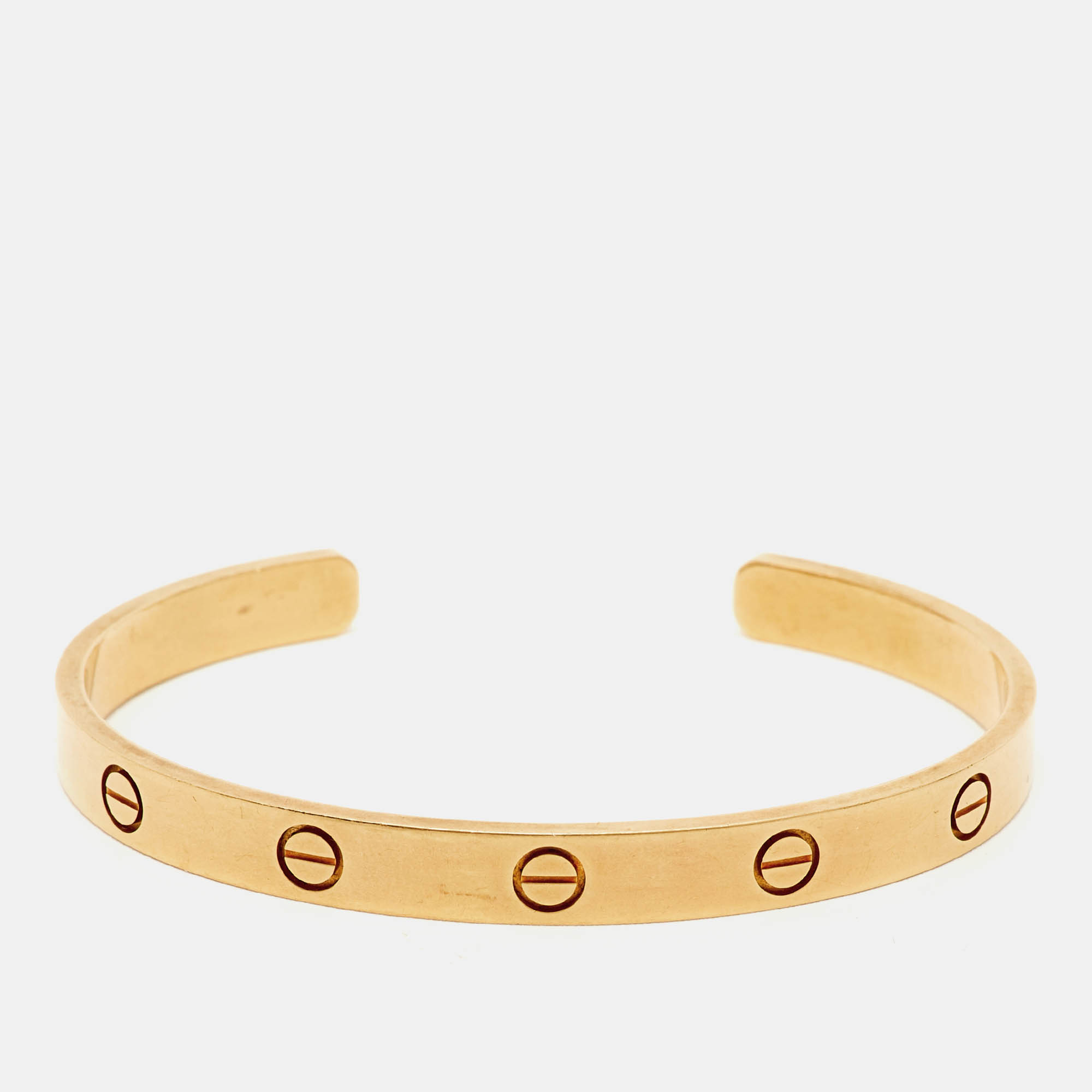 Pre Owned Cartier Love 18k Yellow Gold Open Cuff Bracelet 18