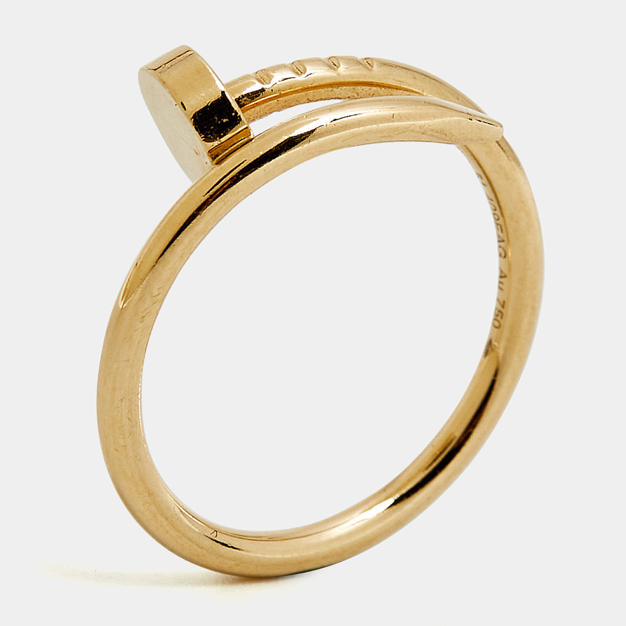 Pre Owned Cartier Juste Un Clou 18k Yellow Gold Small Model Ring Size 51