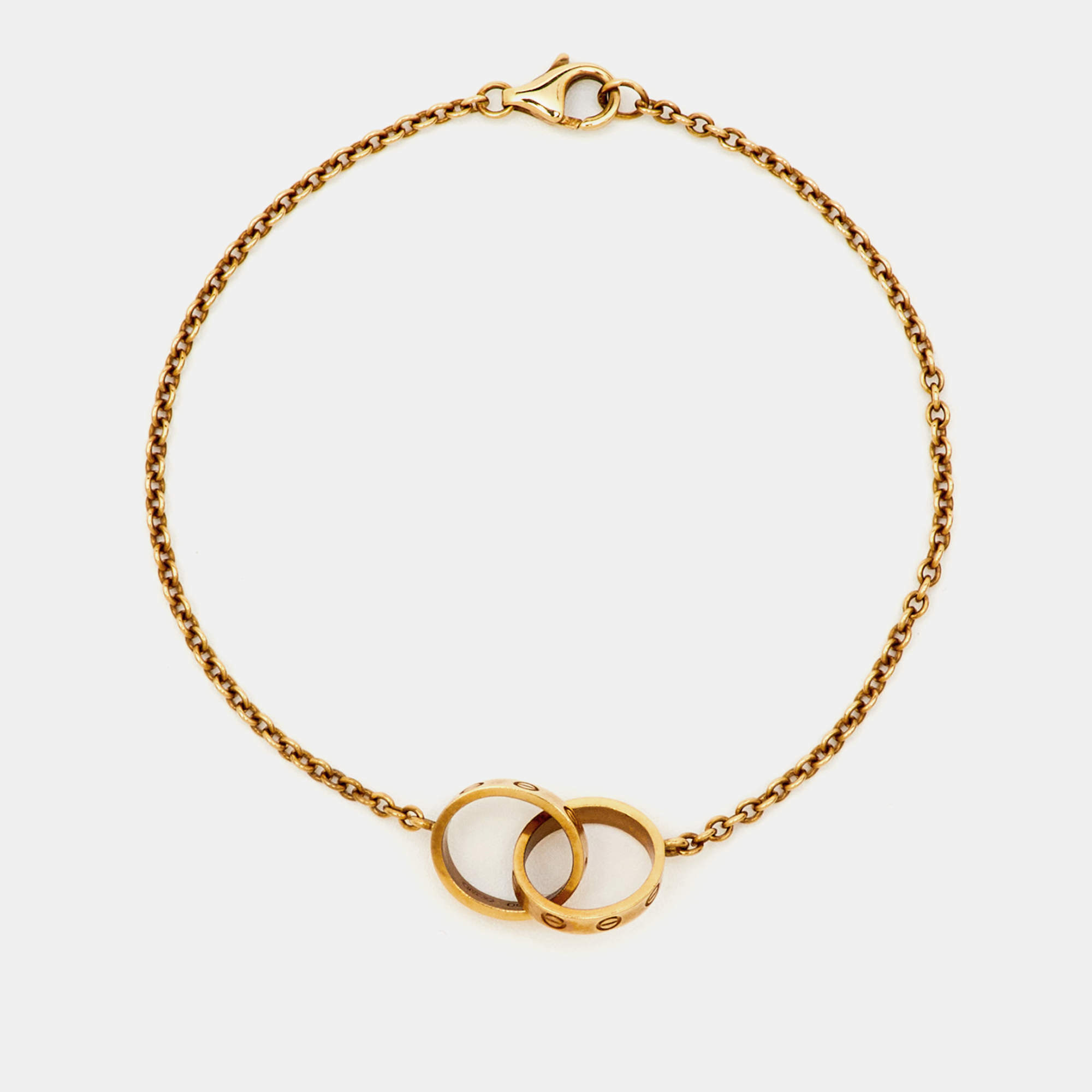 Pre Owned Cartier Love Interlocking Loops 18k Yellow Gold Bracelet