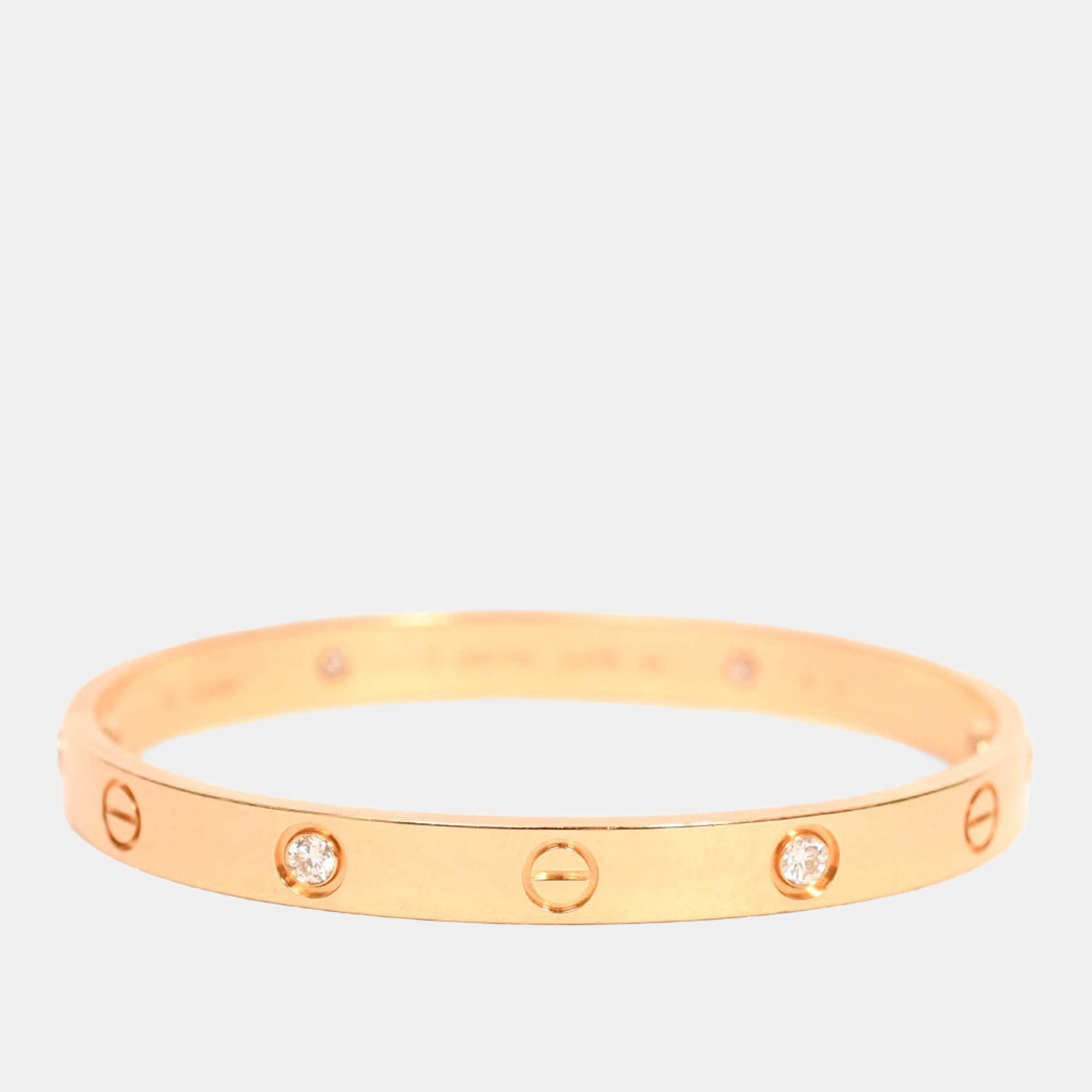 مملوكة مسبقًا سوار كارتييه لوف موديل متوسط ذهب أصفر عيار 18 مع 4 ألماس مقاس 17