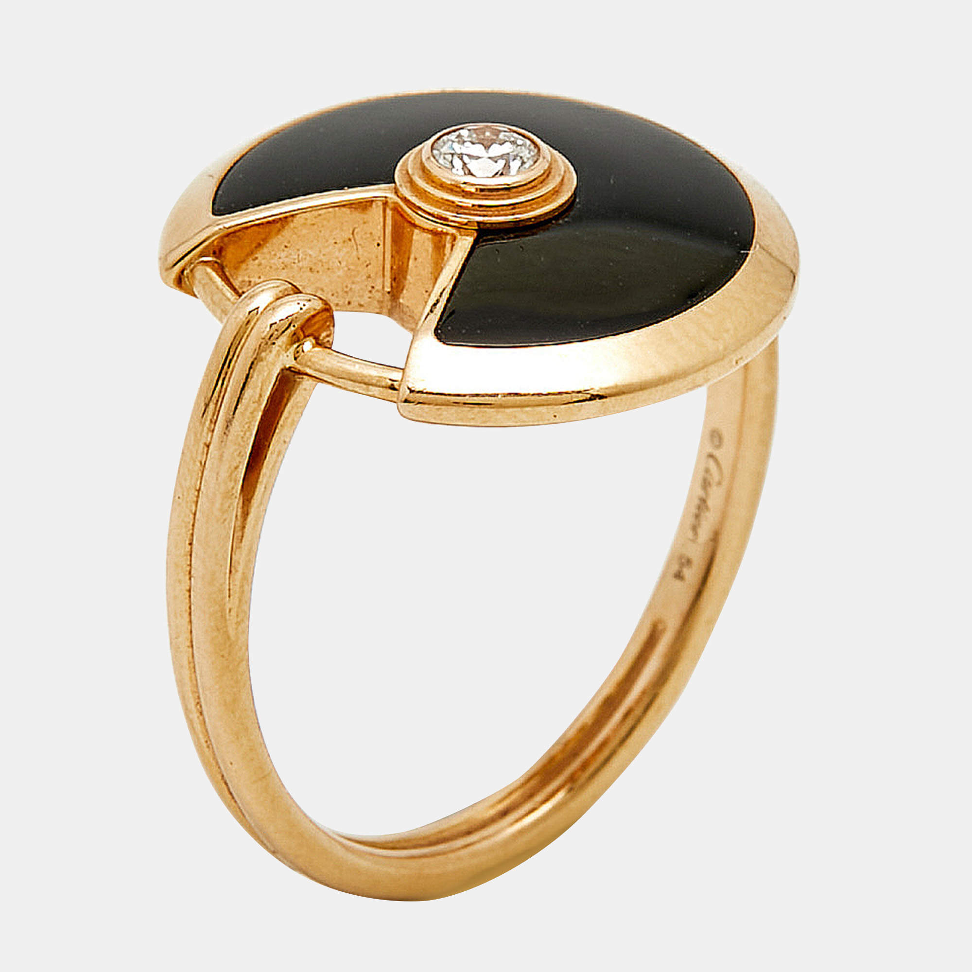 مملوكة مسبقًا خاتم كارتير أموليت دي كارتير أونيكس ألماس ذهب وردي عيار 18 مقاس 54