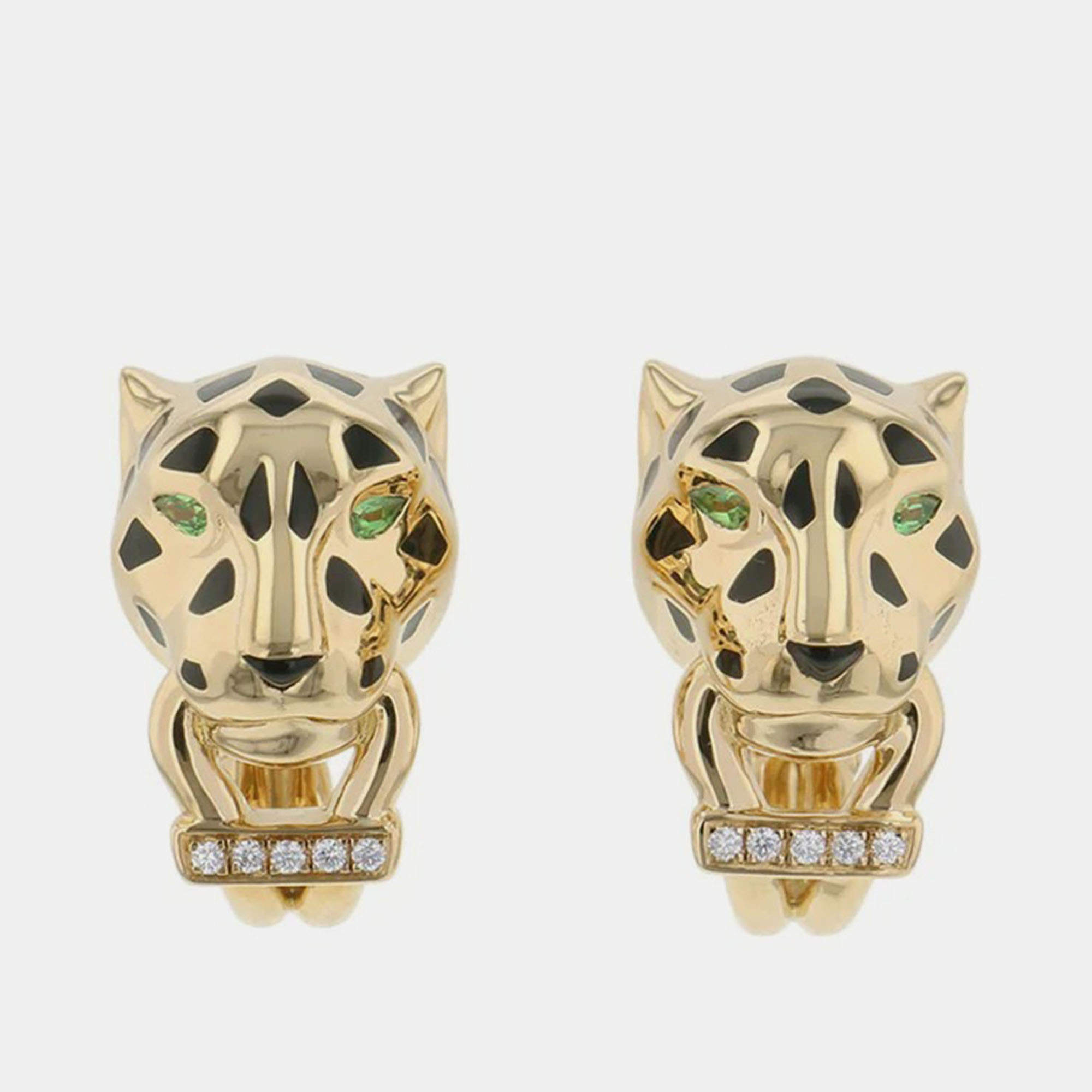 مملوكة مسبقًا Cartier Panthere De Cartier 18K Yellow Gold, Diamond Earrings