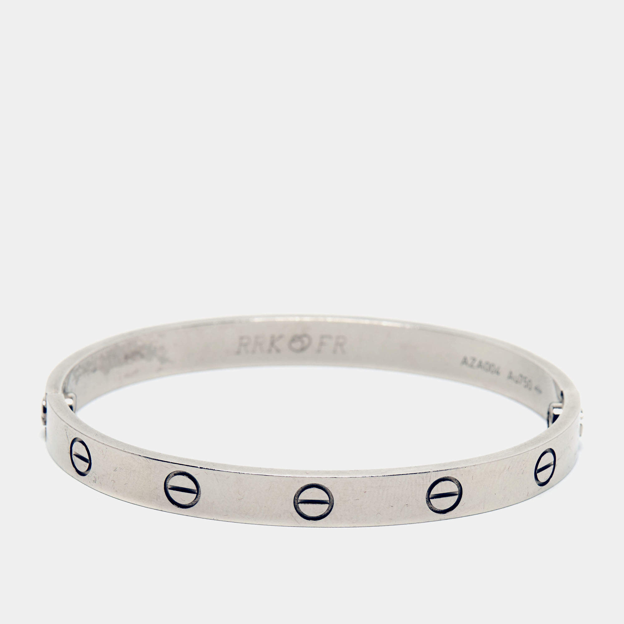 مملوكة مسبقًا Cartier Love 18k White Gold Classic Model Bracelet 17