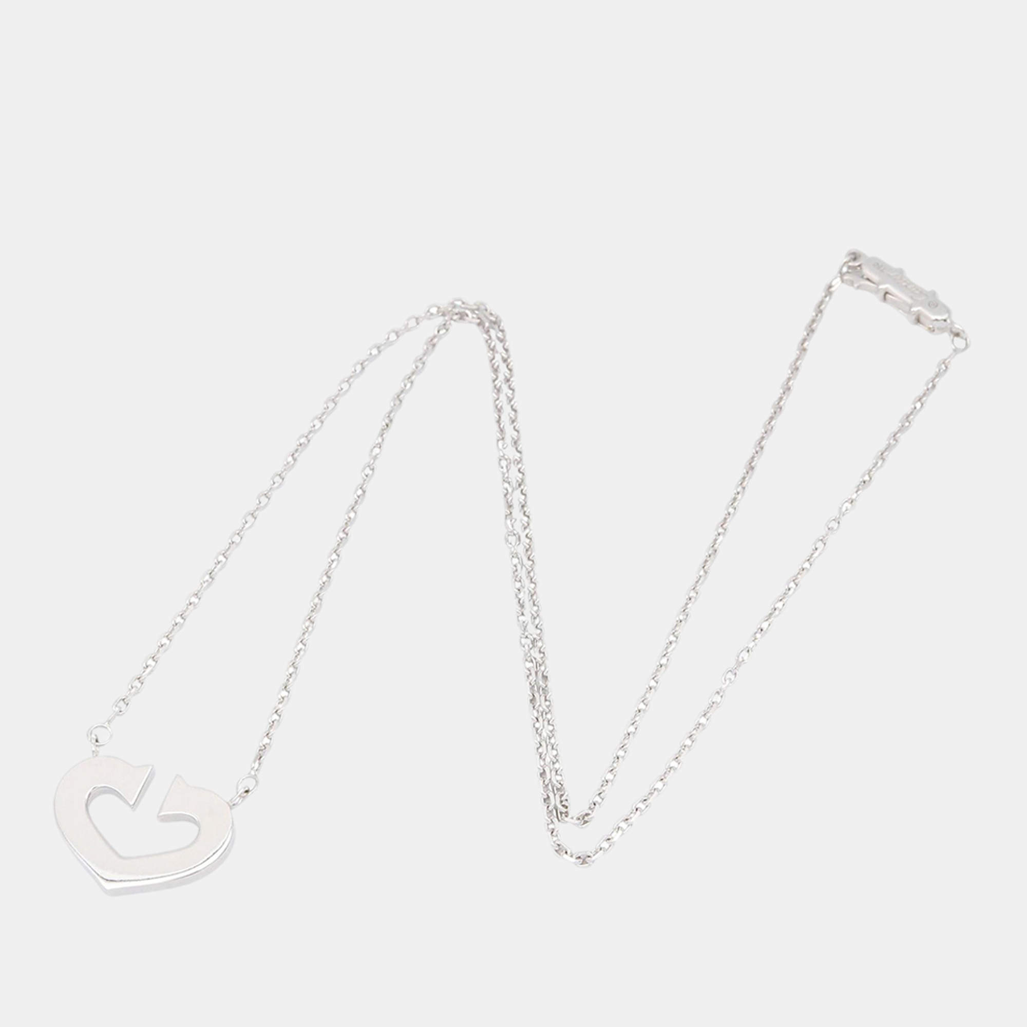 مملوكة مسبقًا قلادة دي كارتييه قلب ذهب أبيض عيار 18