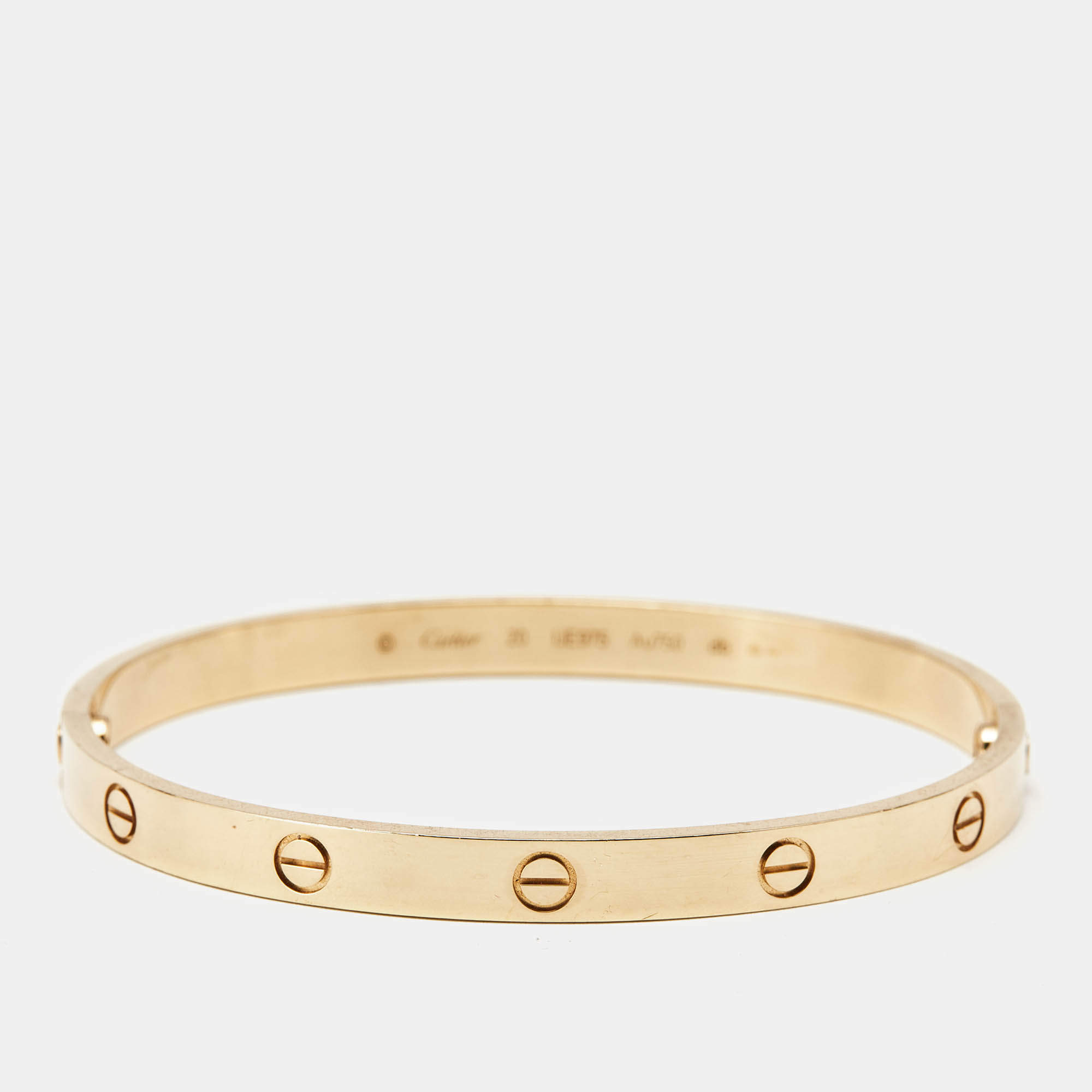مملوكة مسبقًا Cartier Love 18K Yellow Gold Classic Model Bracelet 20