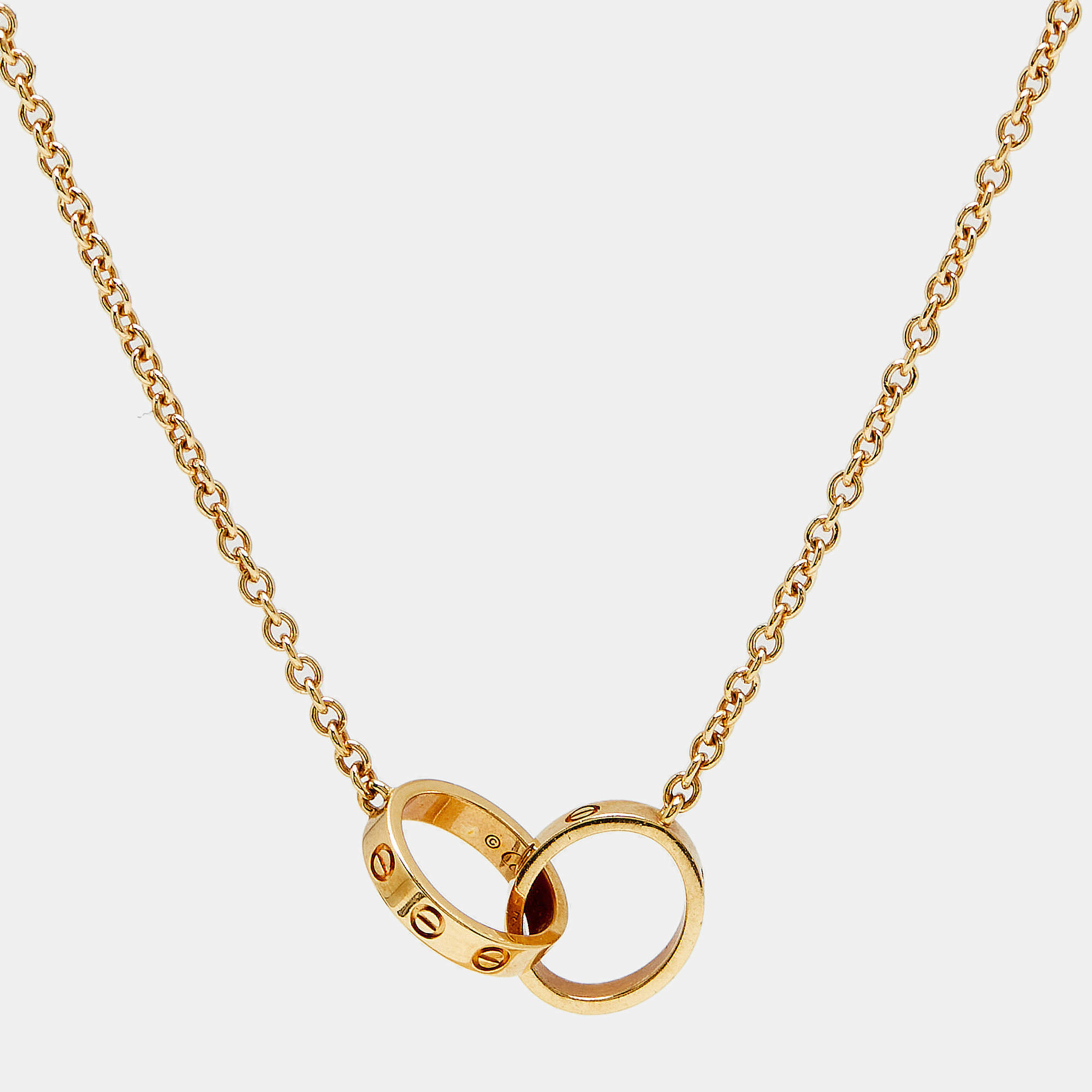 Pre Owned Cartier Love Interlocking Loops 18k Yellow Gold Necklace