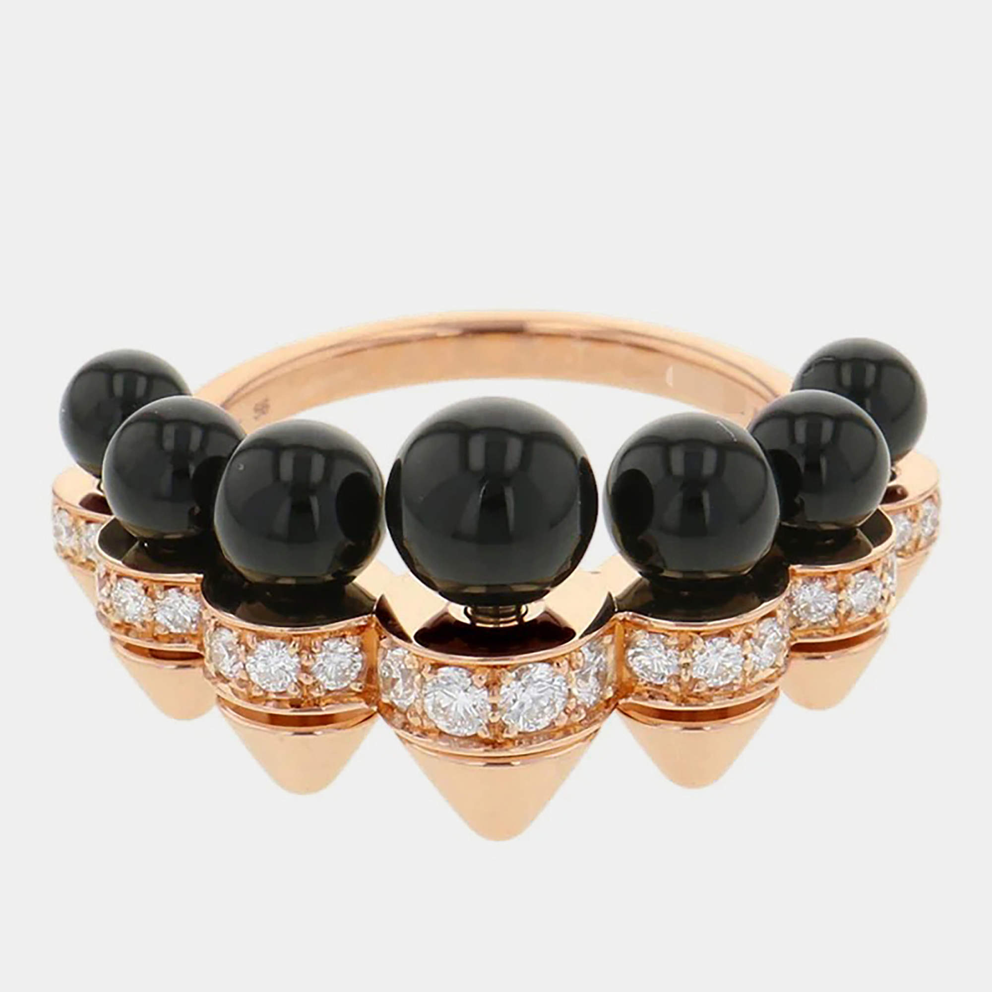 مملوكة مسبقًا Cartier Clash de Cartier 18K Rose Gold and Diamond Band Ring EU 56