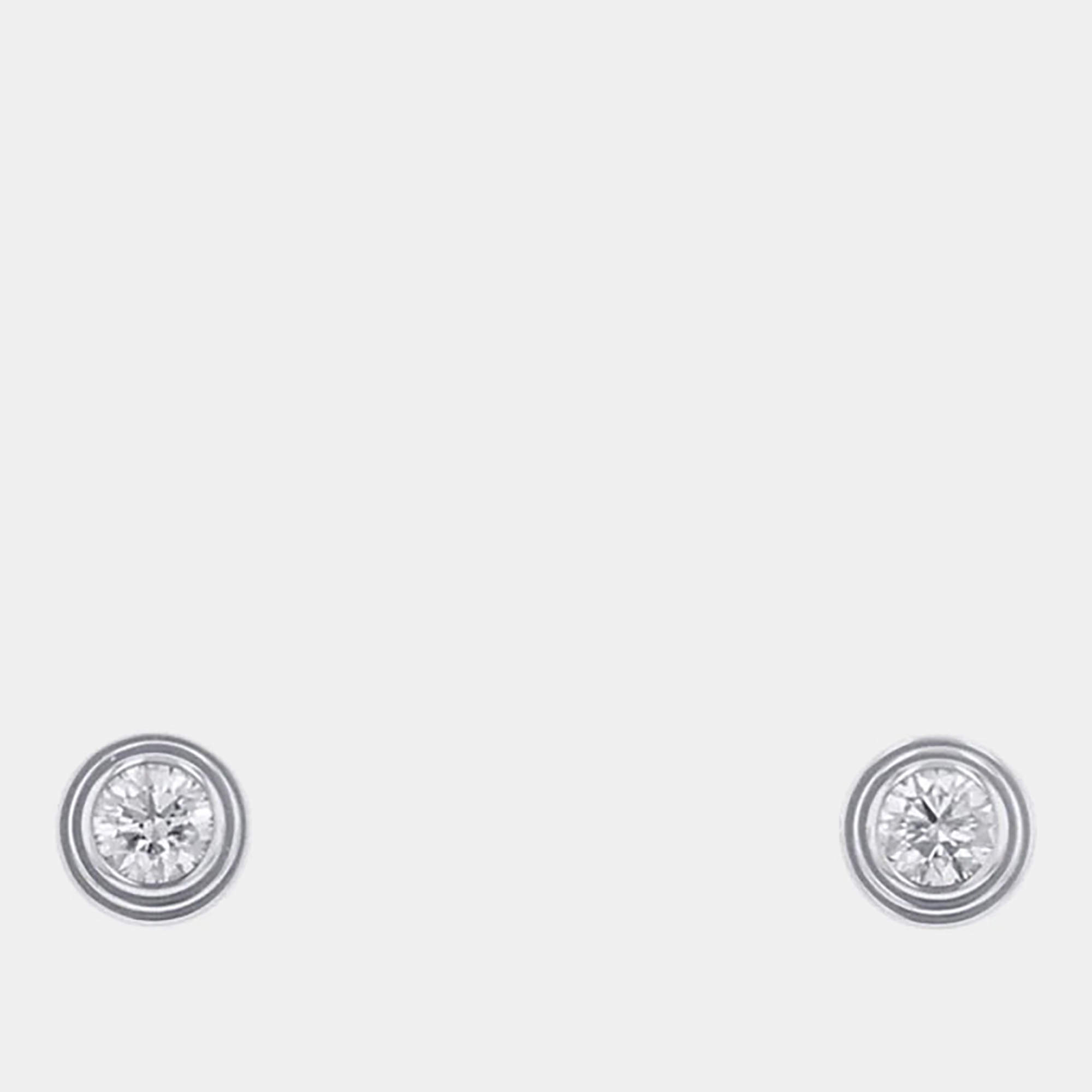 مملوكة مسبقًا Cartier D'amour XS 18K White Gold Earrings 