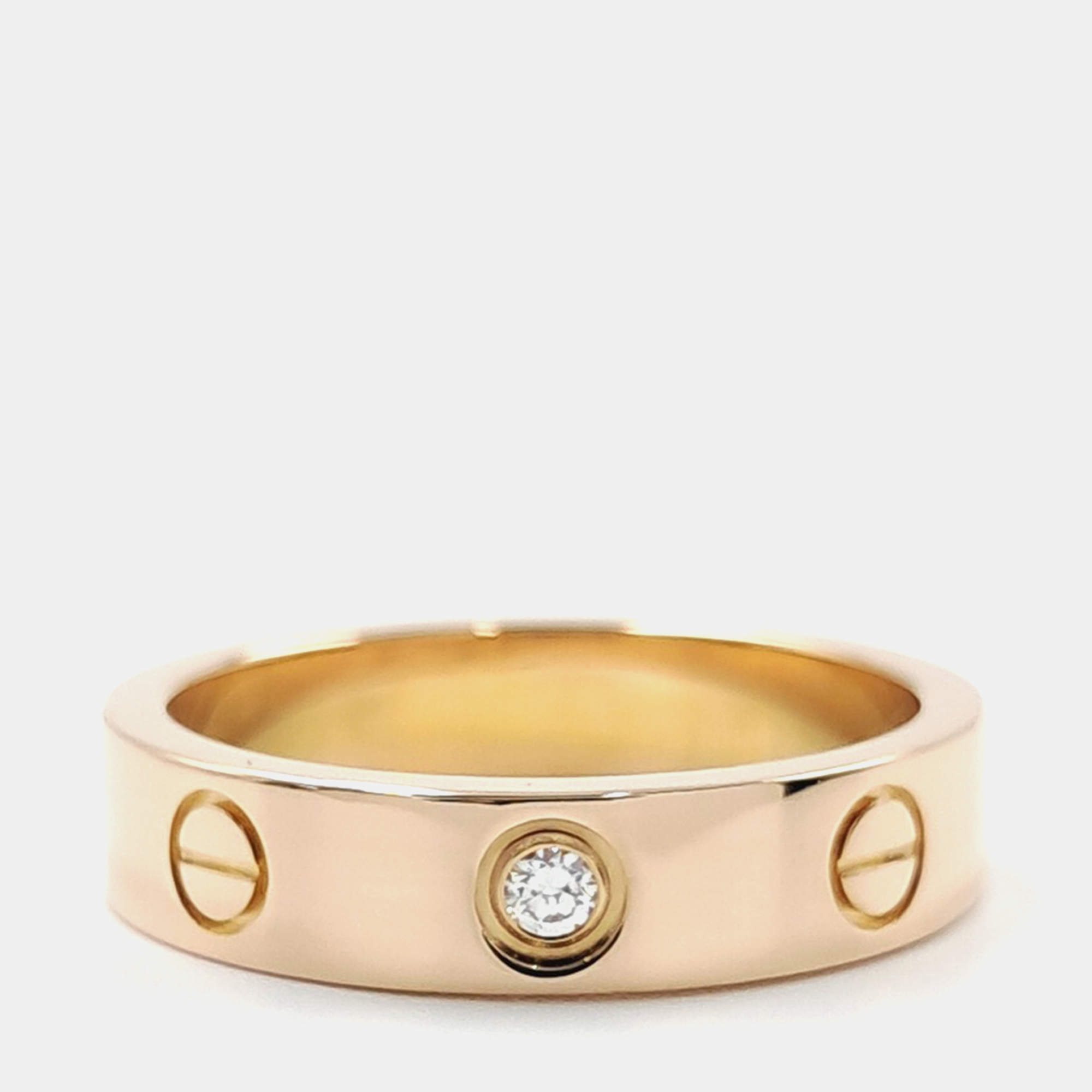 مملوكة مسبقًا Cartier Love 1P Diamond Ring 18k Rose Gold Ring