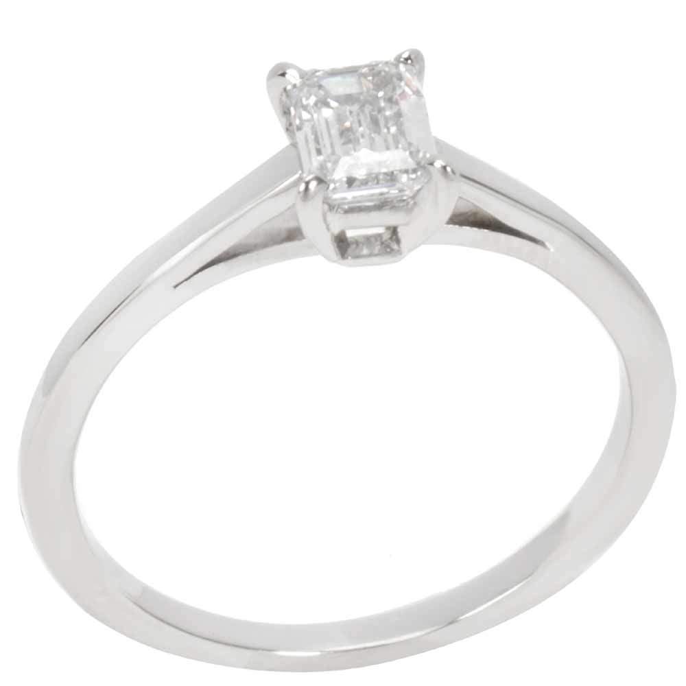 cartier emerald cut diamond engagement ring
