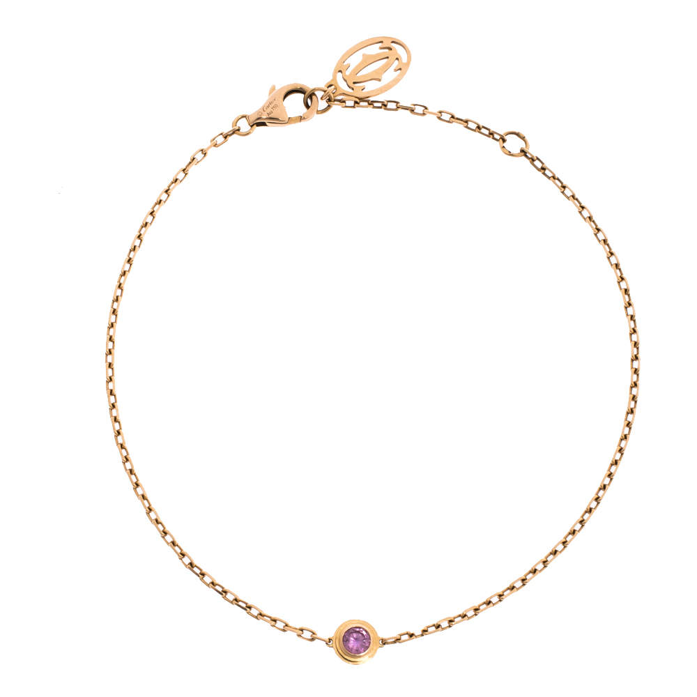 Pre Owned Cartier Saphirs Légers de Cartier Pink Sapphire 18K Rose Gold Bracelet