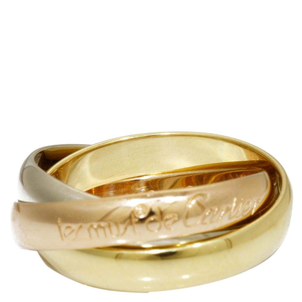 Pre Owned خاتم كارتييه "ليه موست دو كارتييه ترينيتي" ذهب أصفر عيار 18 و ذهب وردي عيار 18 و ذهب أبيض عيار 18 مقاس 49
