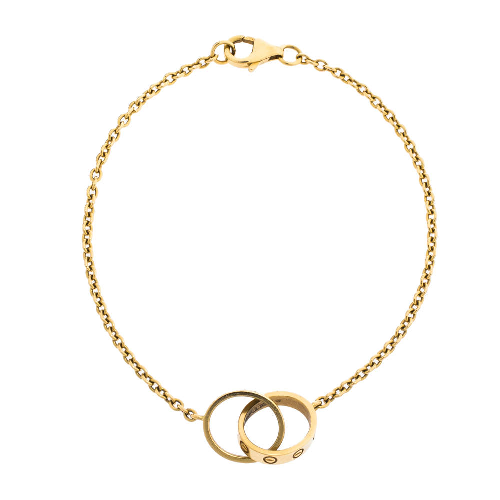 Cartier Love Interlocking 2 Hoops 18K Yellow Gold Bracelet Cartier