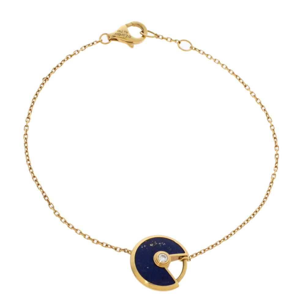 مملوكة مسبقًا سوار كارتييه أموليت دو كارتييه ألماس ولازوردي لازولي أصفر ذهبي