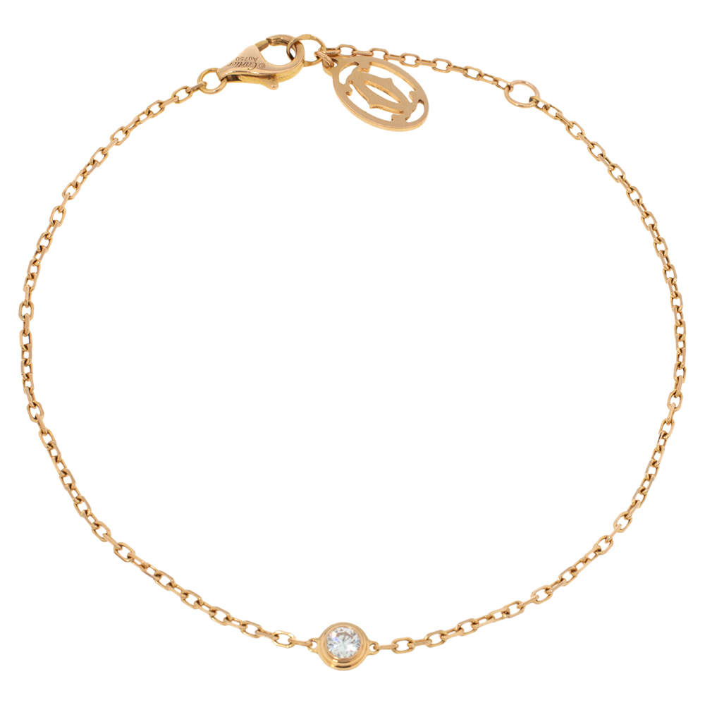 مملوكة مسبقًا Cartier Diamants Legers De Cartier Diamond 18K Rose Gold Bracelet SM