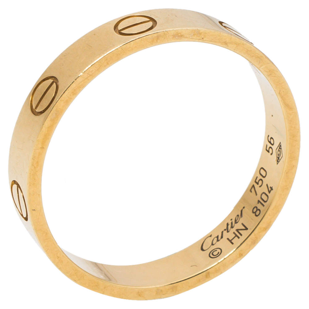 Cartier Love 18K Yellow Gold Wedding Band Ring Size 56
