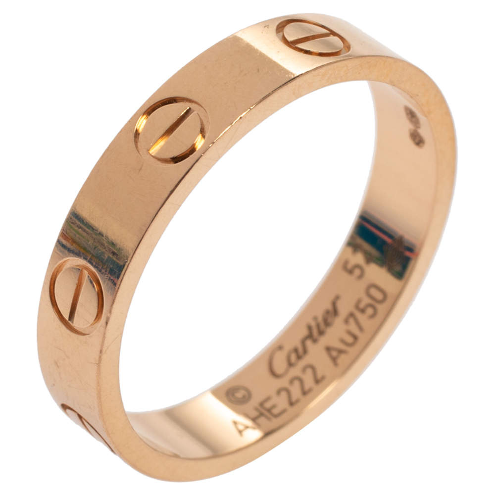 Cartier Love 18K Rose Gold Wedding Band Ring Size 52