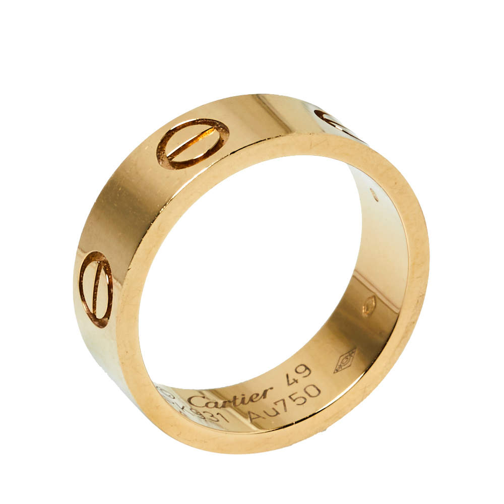 Pre Owned خاتم كارتييه لوف ذهب أصفر عيار 18 مقاس 49