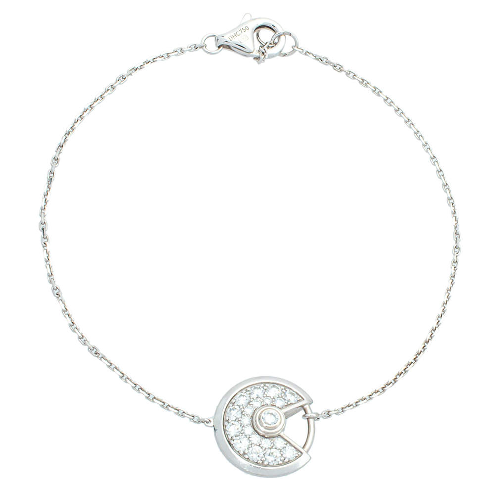 Pre Owned سوار كارتييه أميوليت دو كارتييه ألماس ذهب أبيض عيار 18 مقاس صغير جدًا - إكس سمول